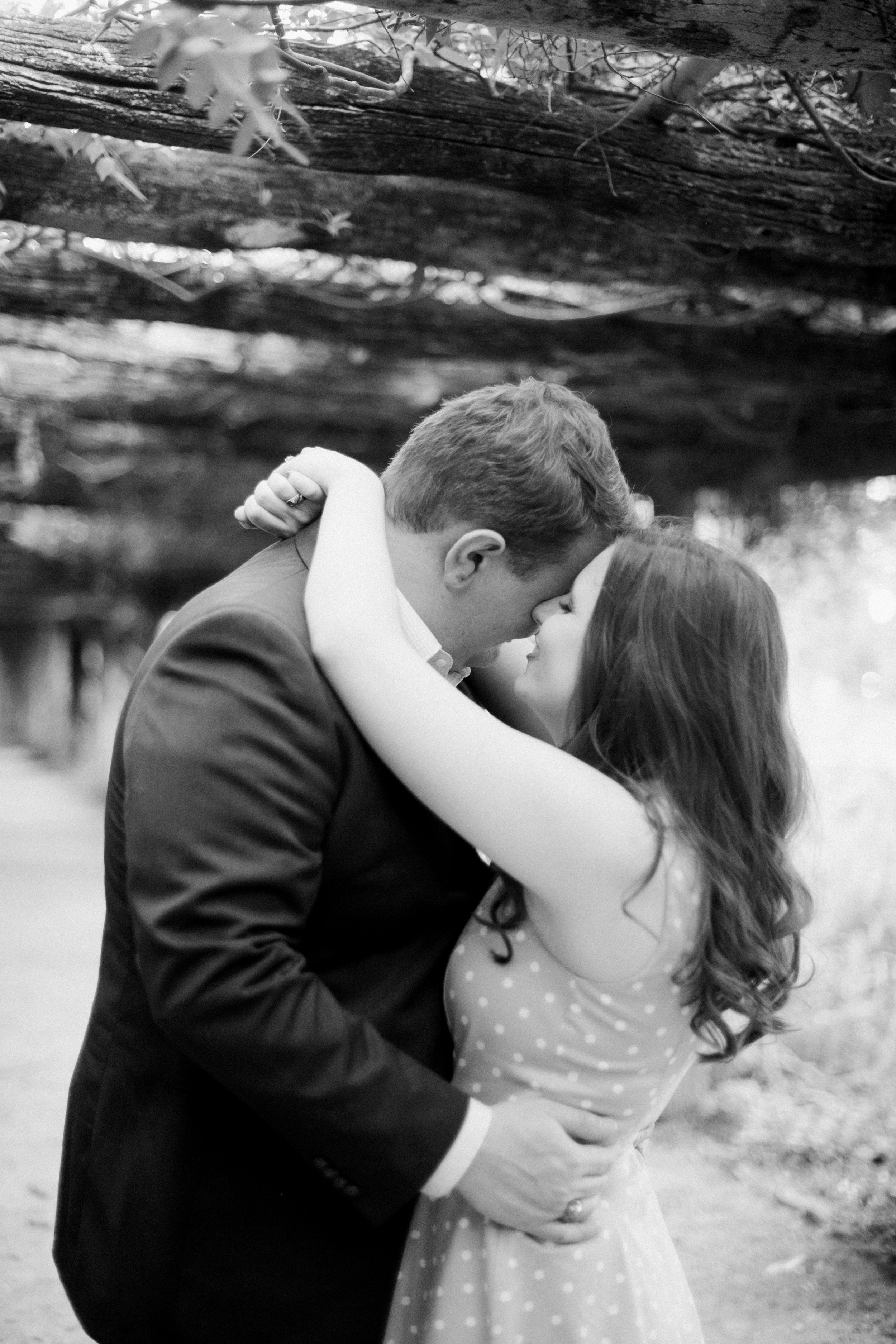 Black and White Coker Arboretum Couple UNC Chapel Hill Engagement Photos Fancy This Photography 