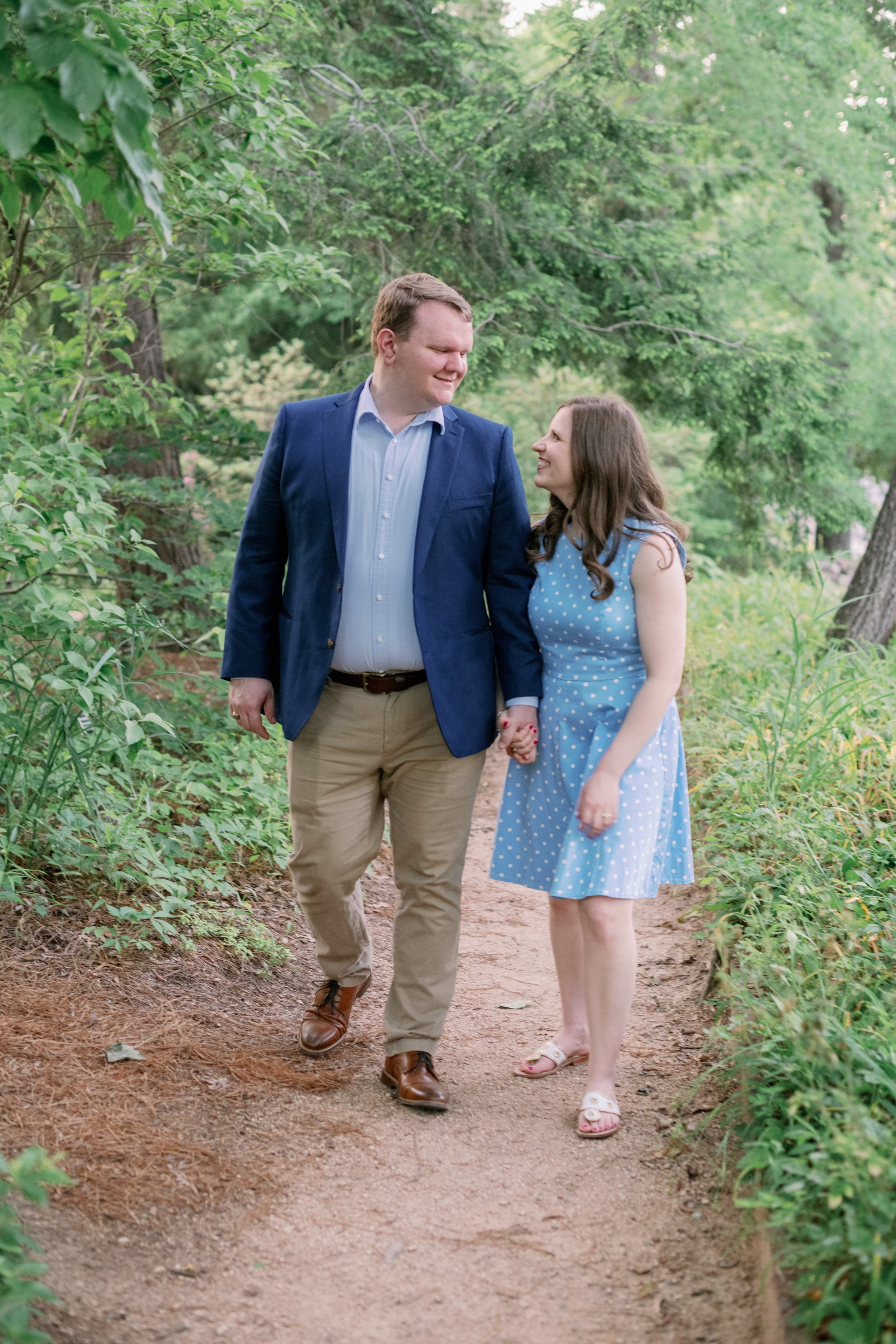 Coker Arboretum Couple on Pathway UNC Chapel Hill Engagement Photos Fancy This Photography