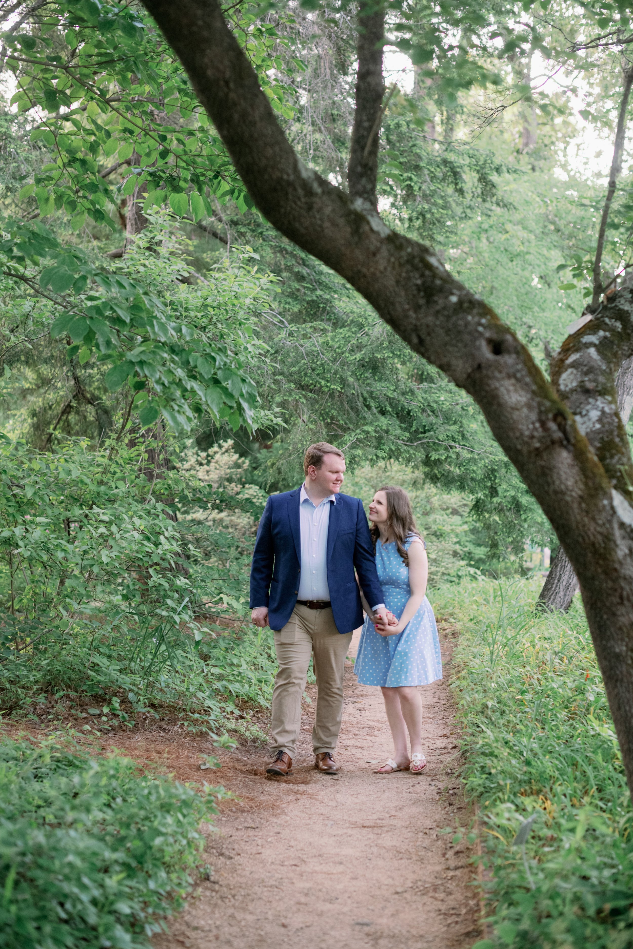 Greenery Coker Arboretum Stroll Spring UNC Chapel Hill Engagement Photos Fancy This Photography