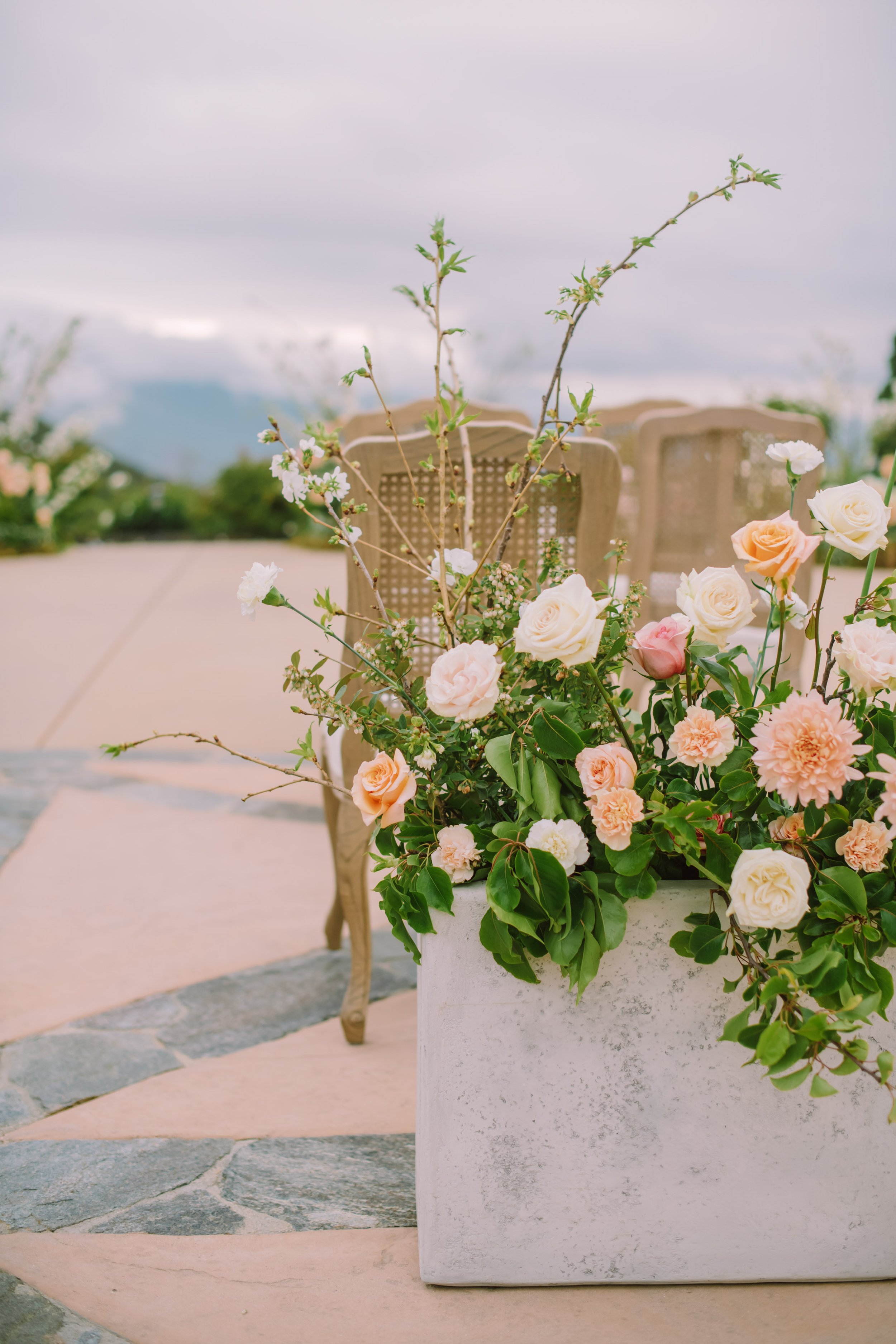 Ceremony Aisle Flowers Stone Mountain Estates Wedding Venue Fancy This Photography