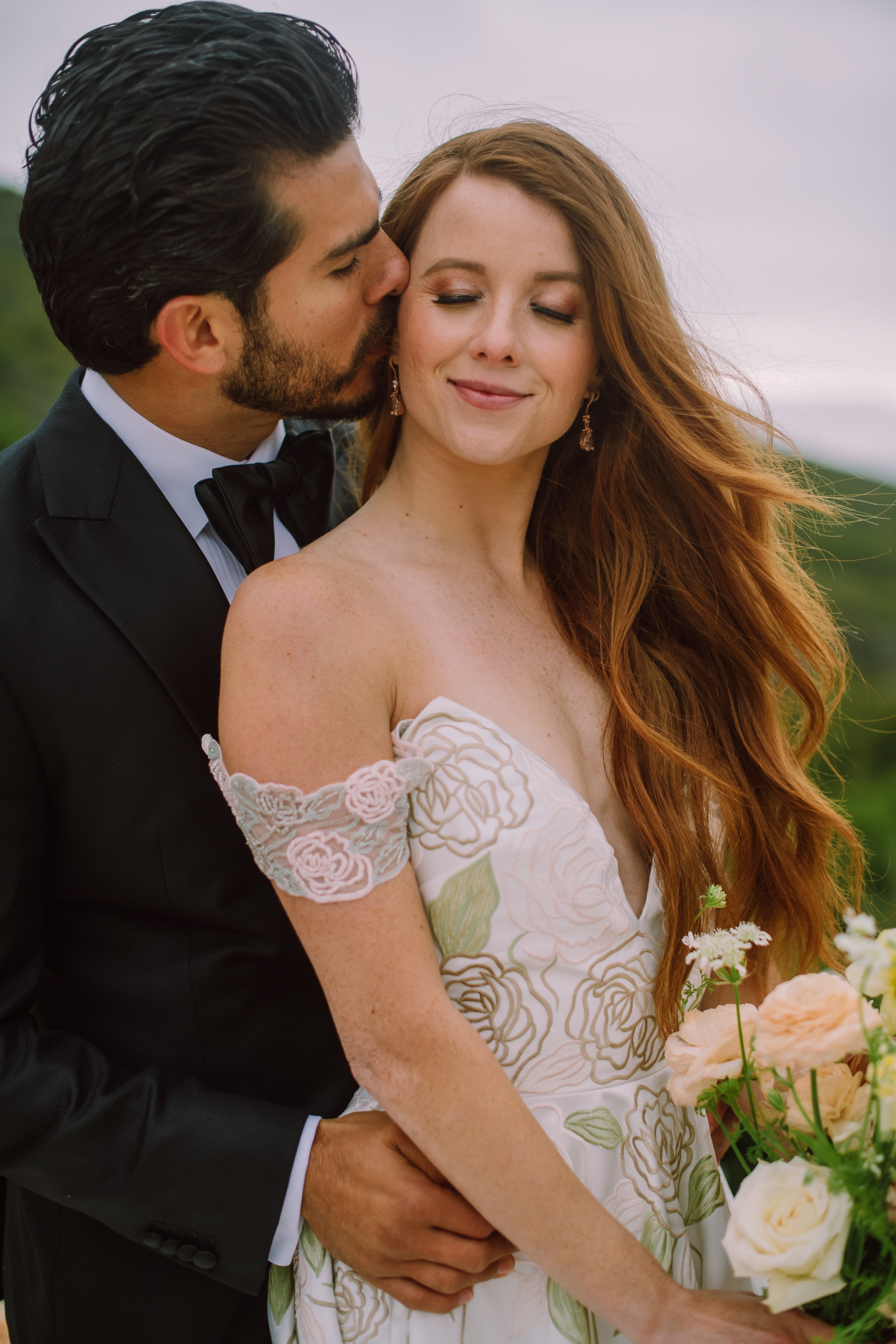 Groom Kissing Bride Stone Mountain Estates Wedding Venue Fancy This Photography