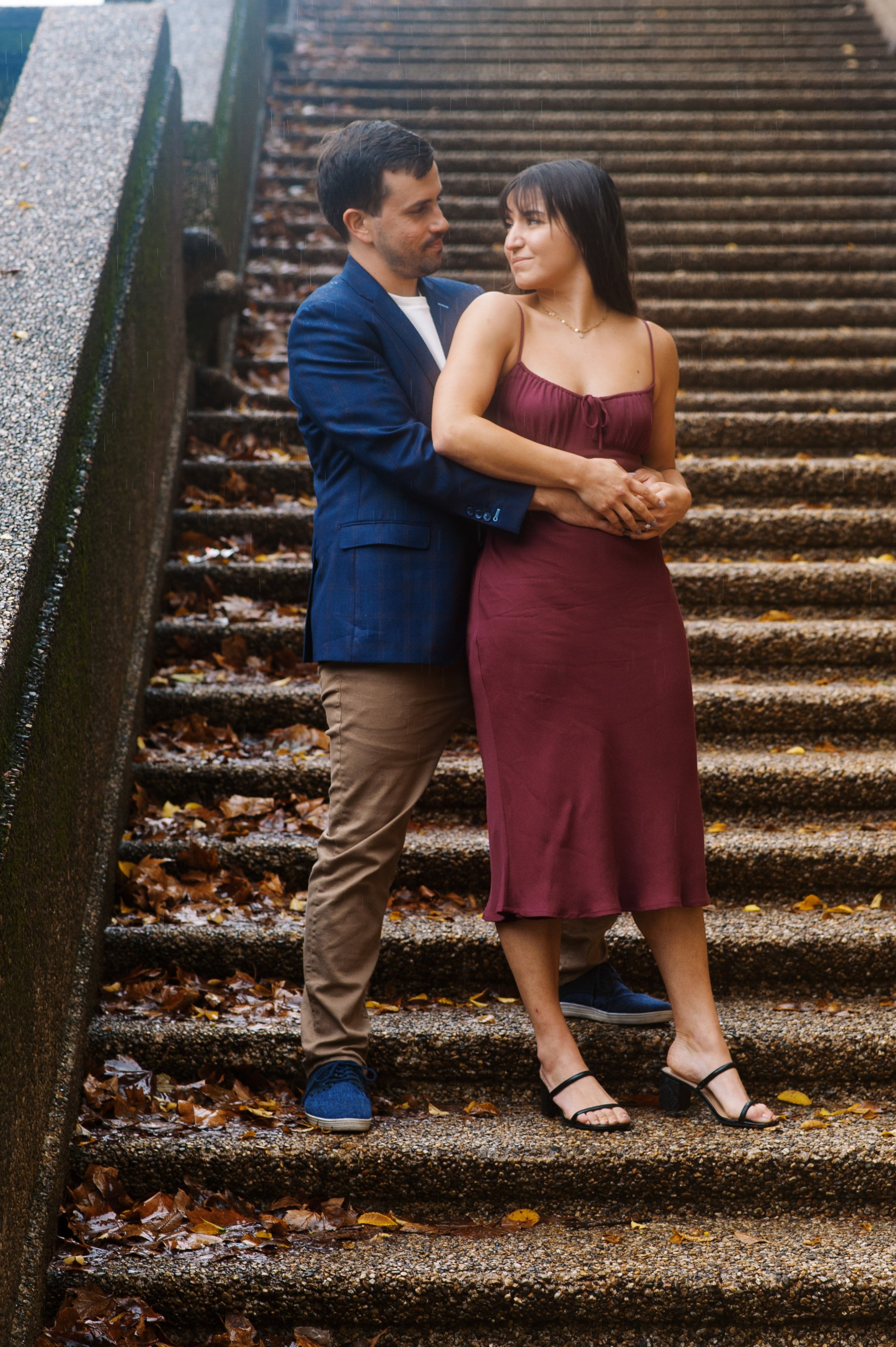 Staircase Meridian Hill Park Washington DC Engagement Photos Fancy This Photography