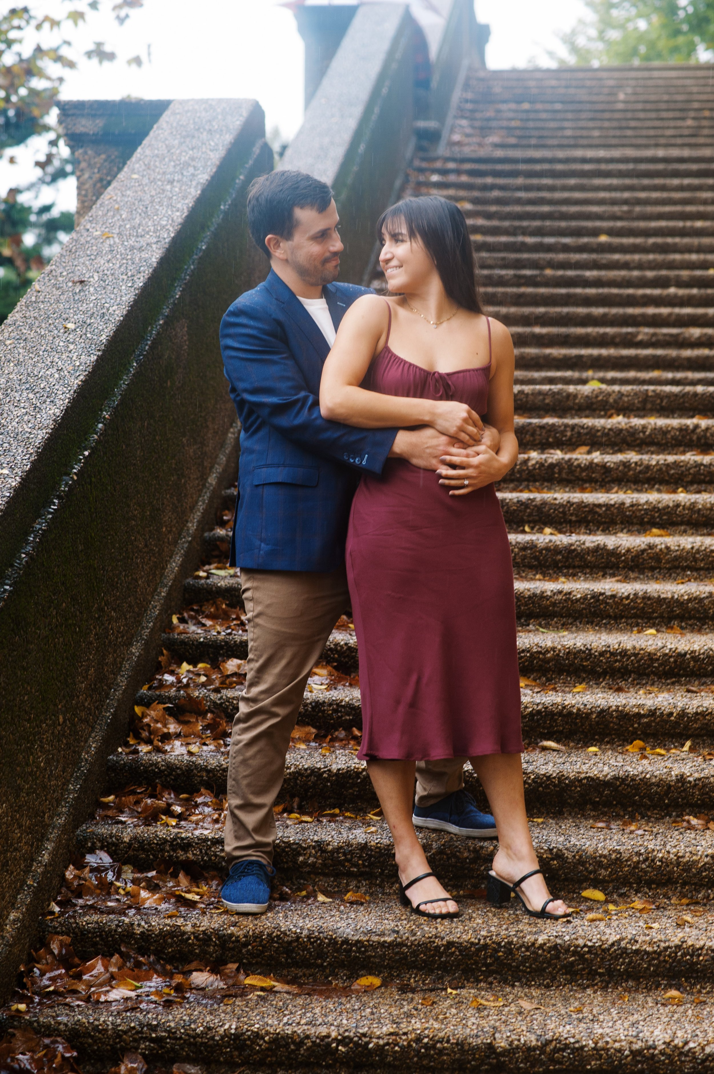 Staircase Romance Meridian Hill Park Washington DC Engagement Photos Fancy This Photography