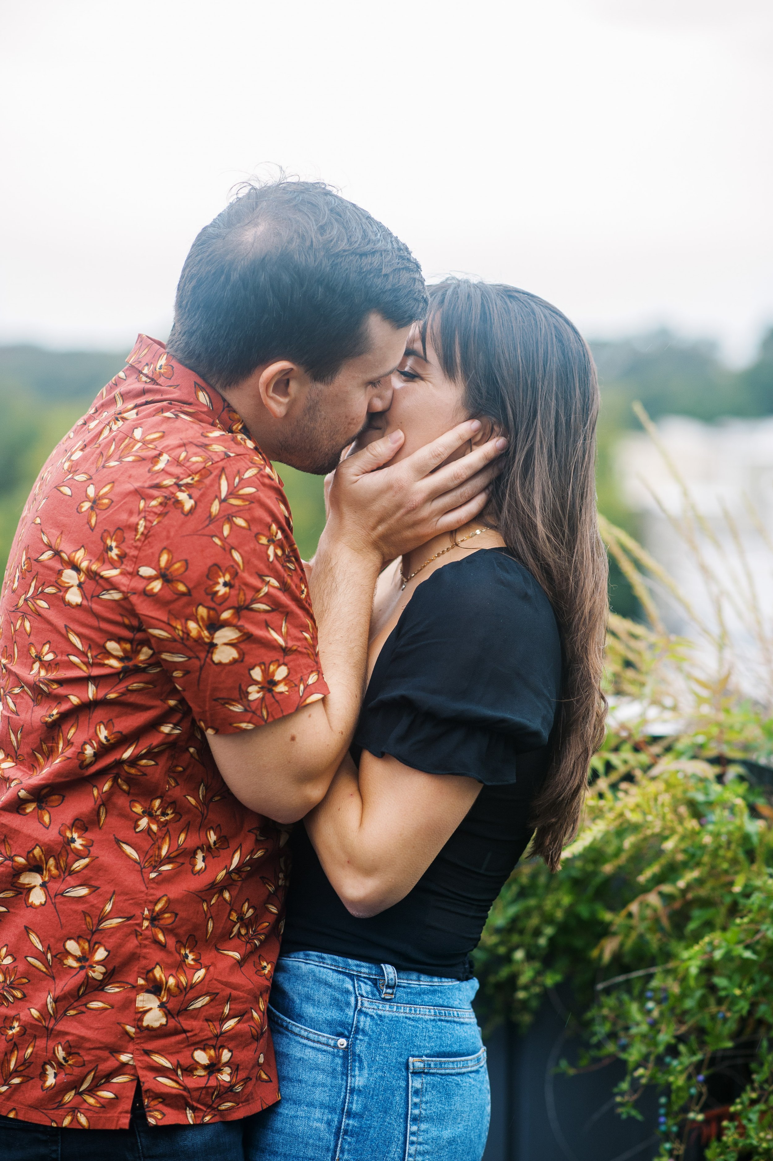 Colorful Balcony Kiss Washington DC Engagement Photos Fancy This Photography