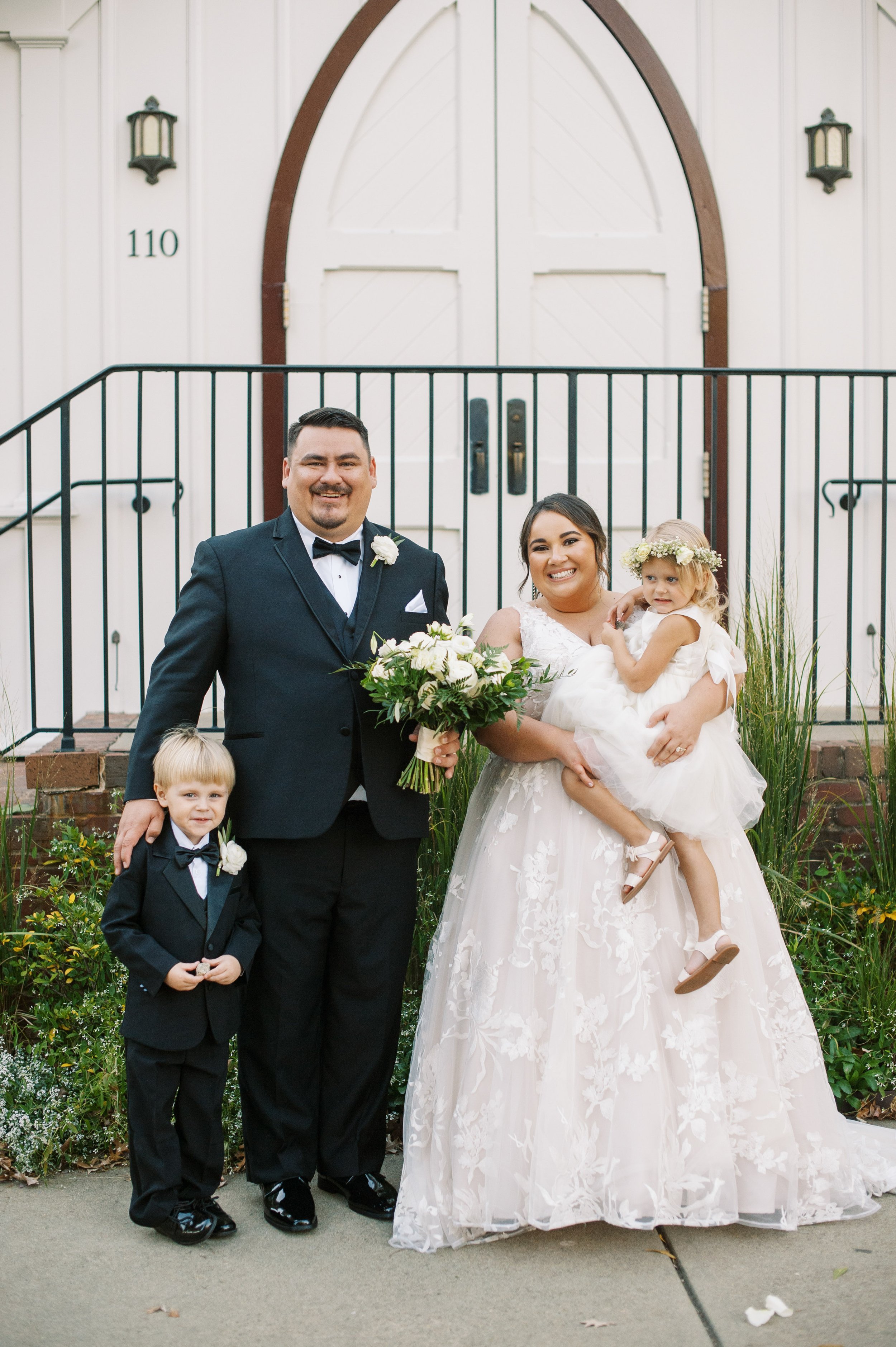 Bride Groom and Flower Children All Saints Chapel Unique Raleigh Wedding Venue Options Fancy This Photography