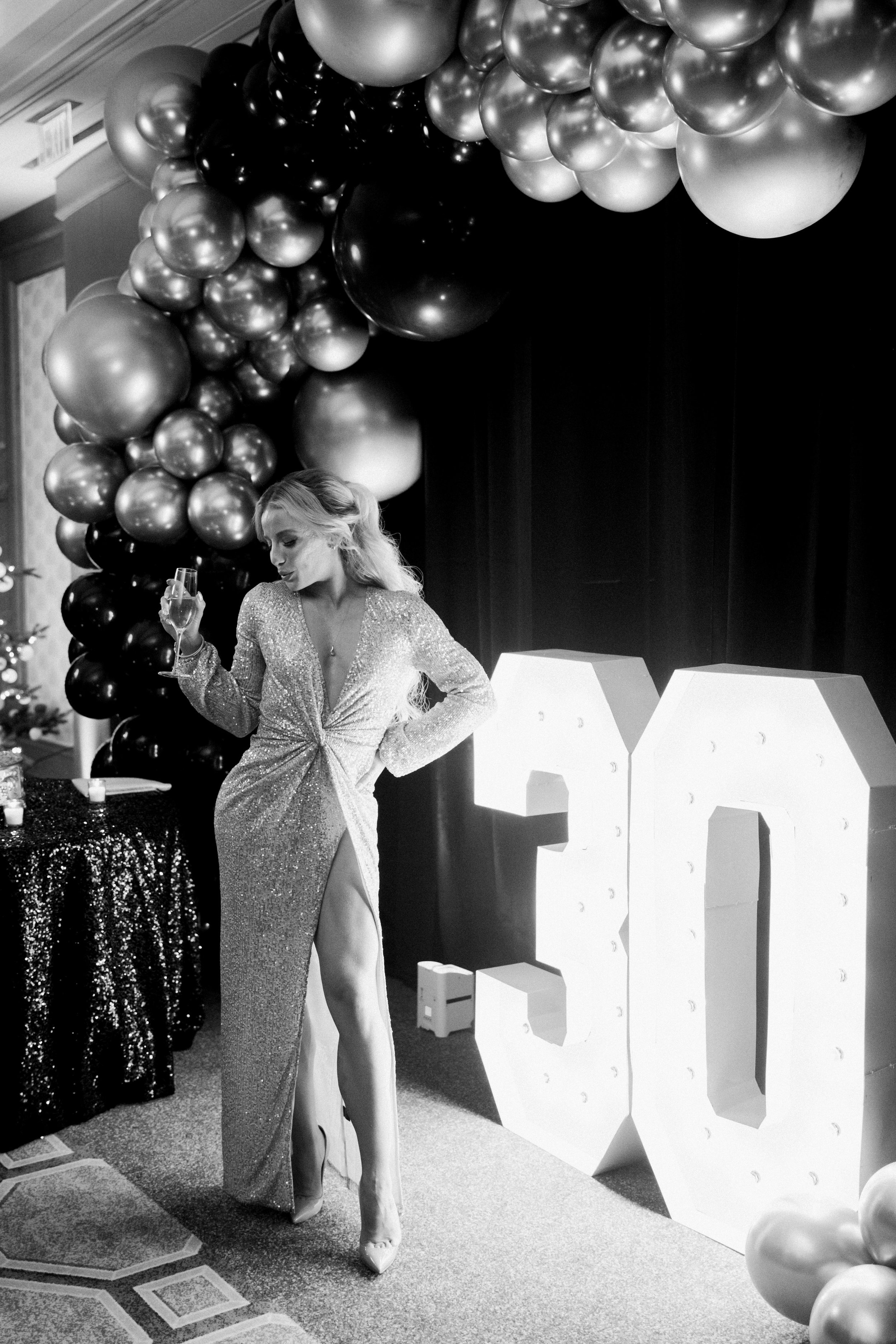 Nathalia 30 Sign Black and Gold 30th Birthday Party at The Umstead Hotel and Spa in Cary NC Fancy This Photography