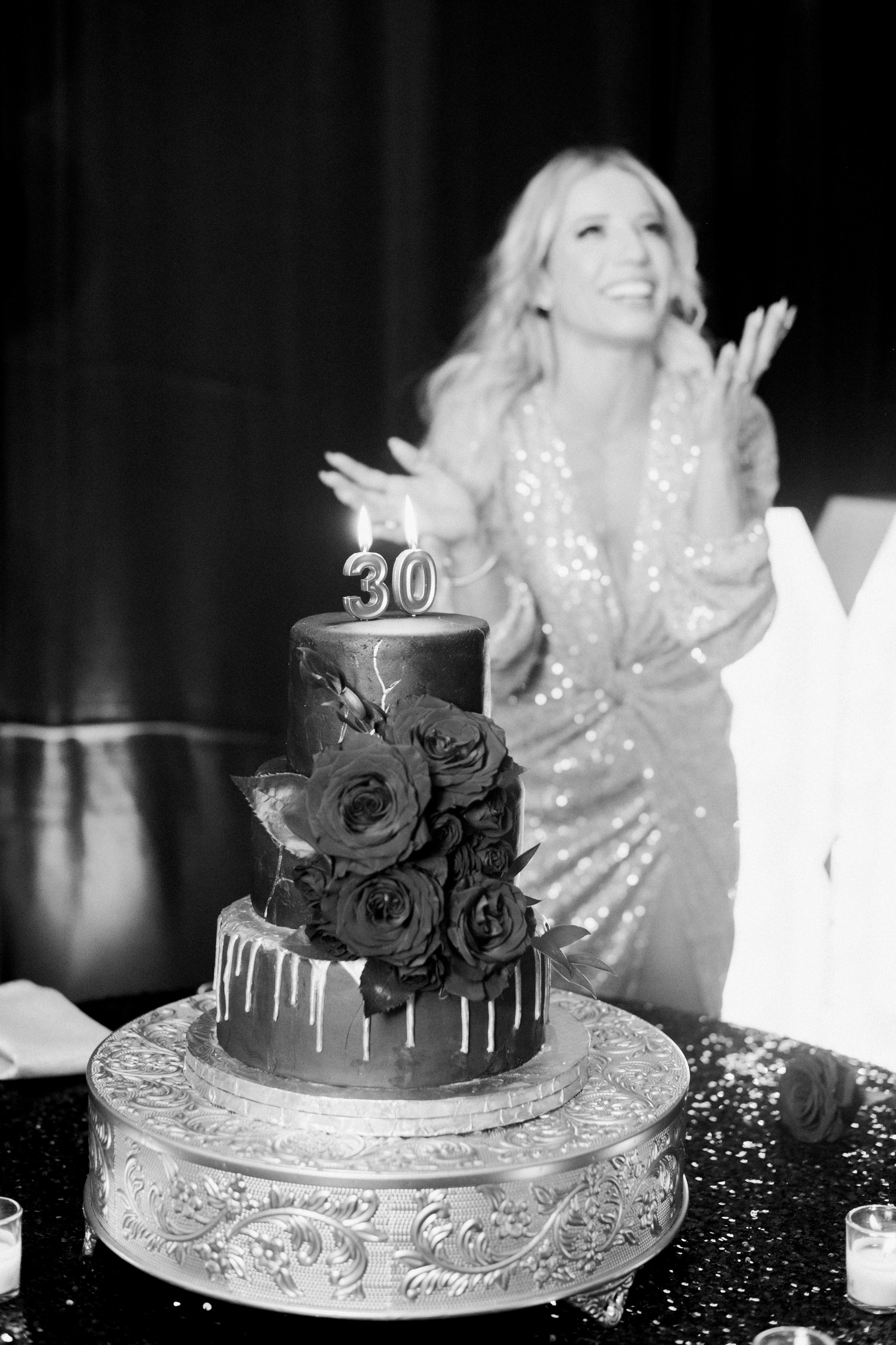 Nathalia with Cake from 30th Birthday Party at The Umstead Hotel and Spa in Cary NC Fancy This Photography