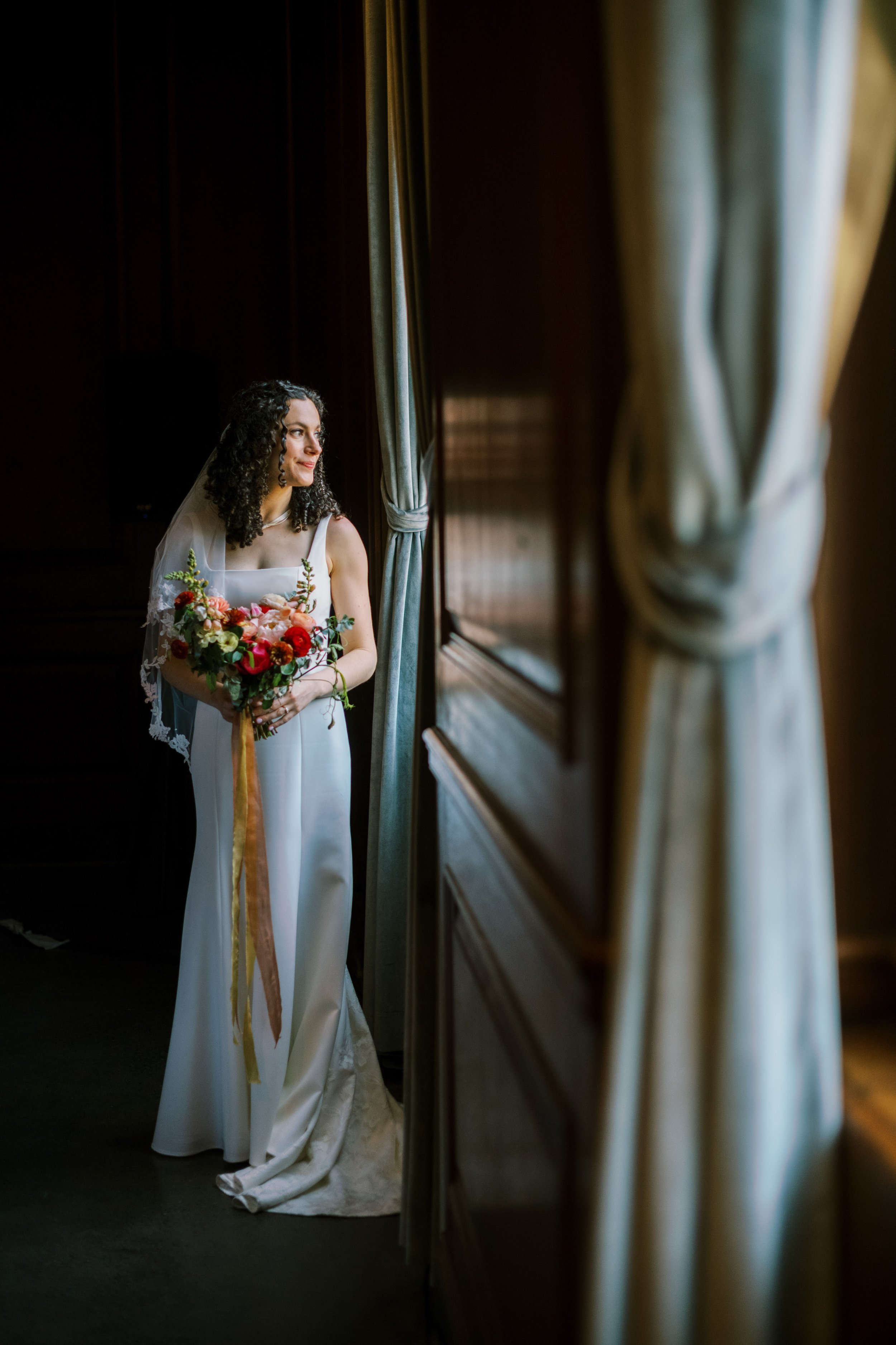 Just Married Bride at 21c Museum Hotel Durham Wedding Fancy This Photography 
