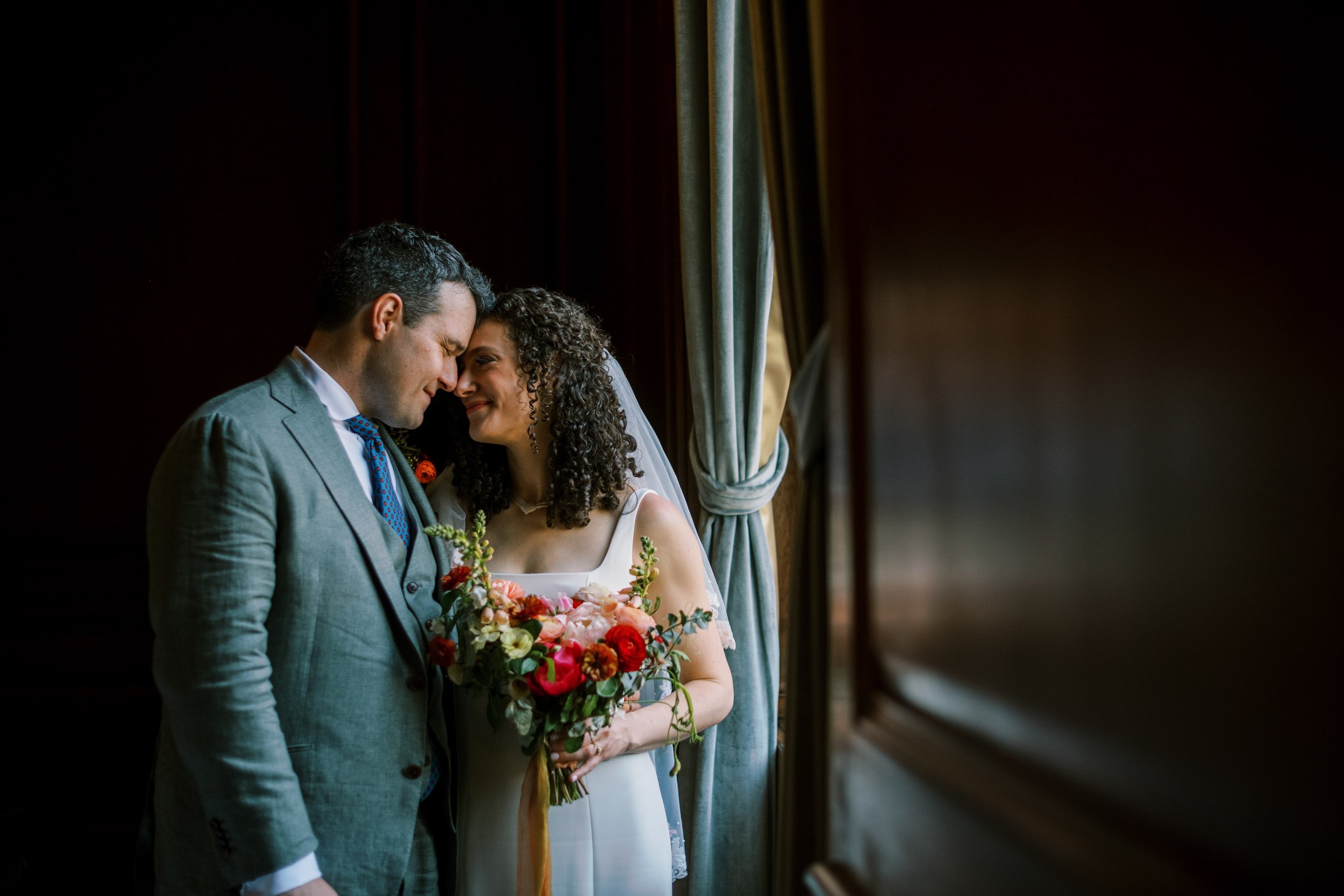 Just Married Bride and Groom at 21c Museum Hotel Durham Wedding Fancy This Photography 