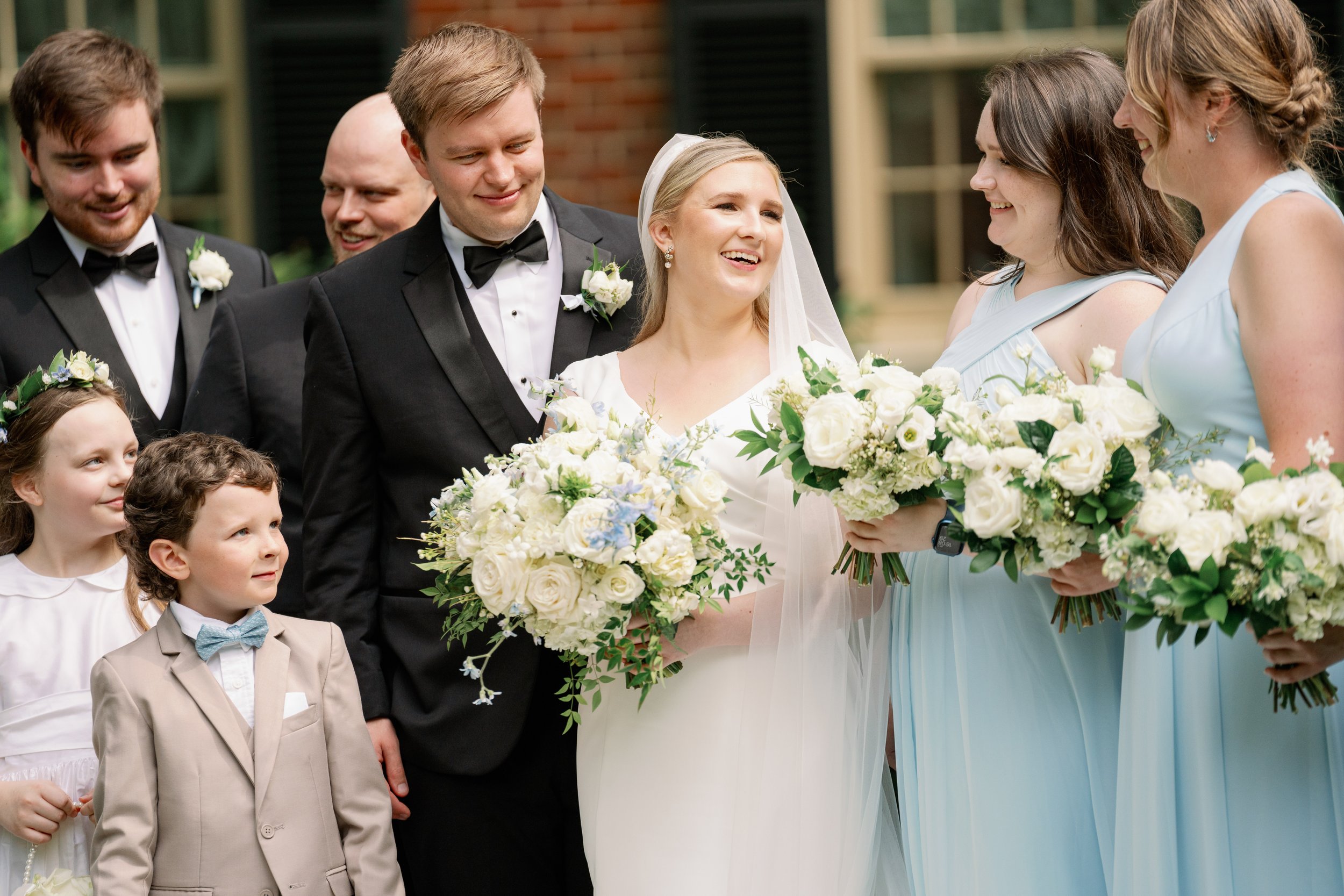 Bride and Groom Candid Laughter Wedding at The Carolina Inn