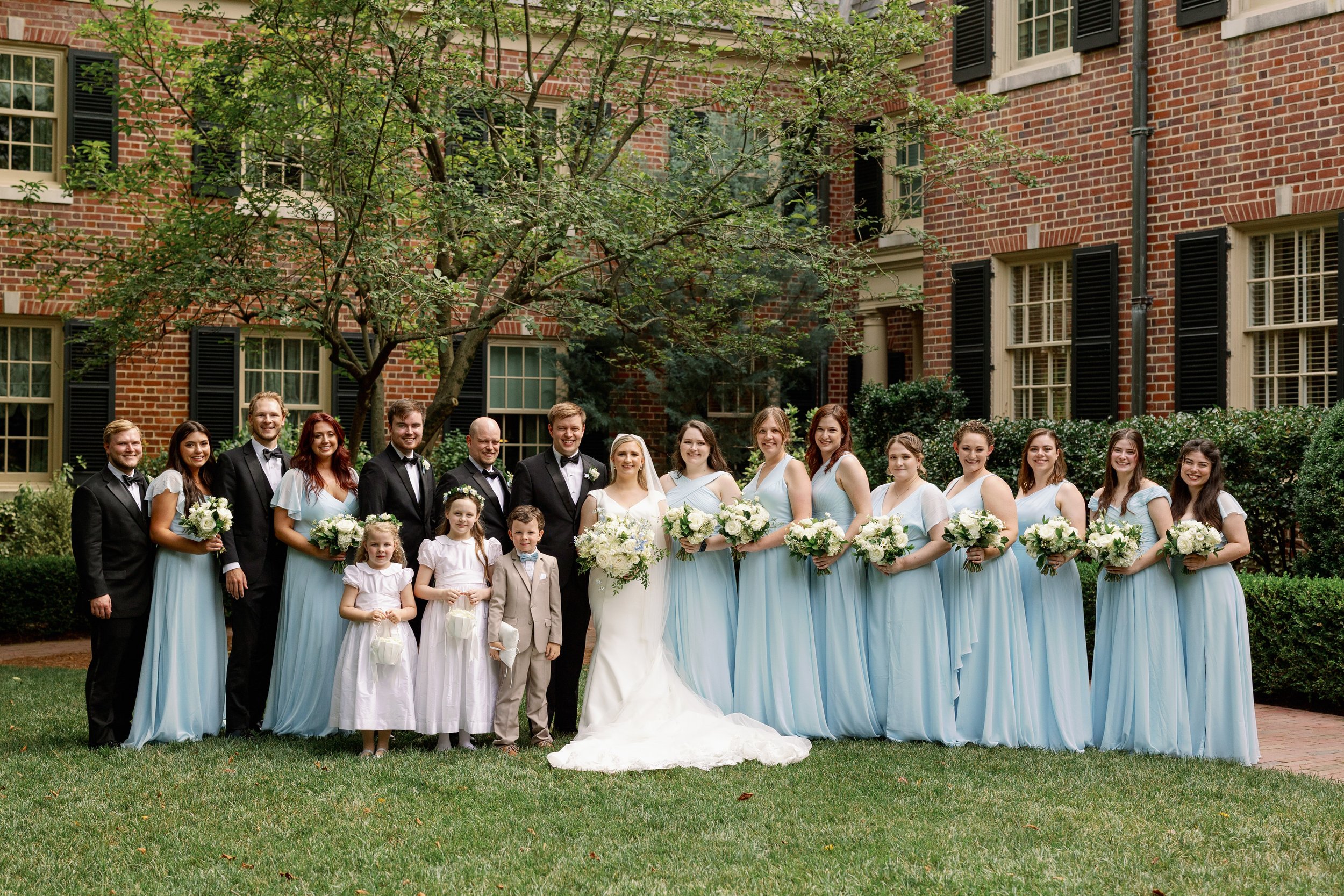 Outdoor Bridal Party Image Wedding at The Carolina Inn in Chapel Hill