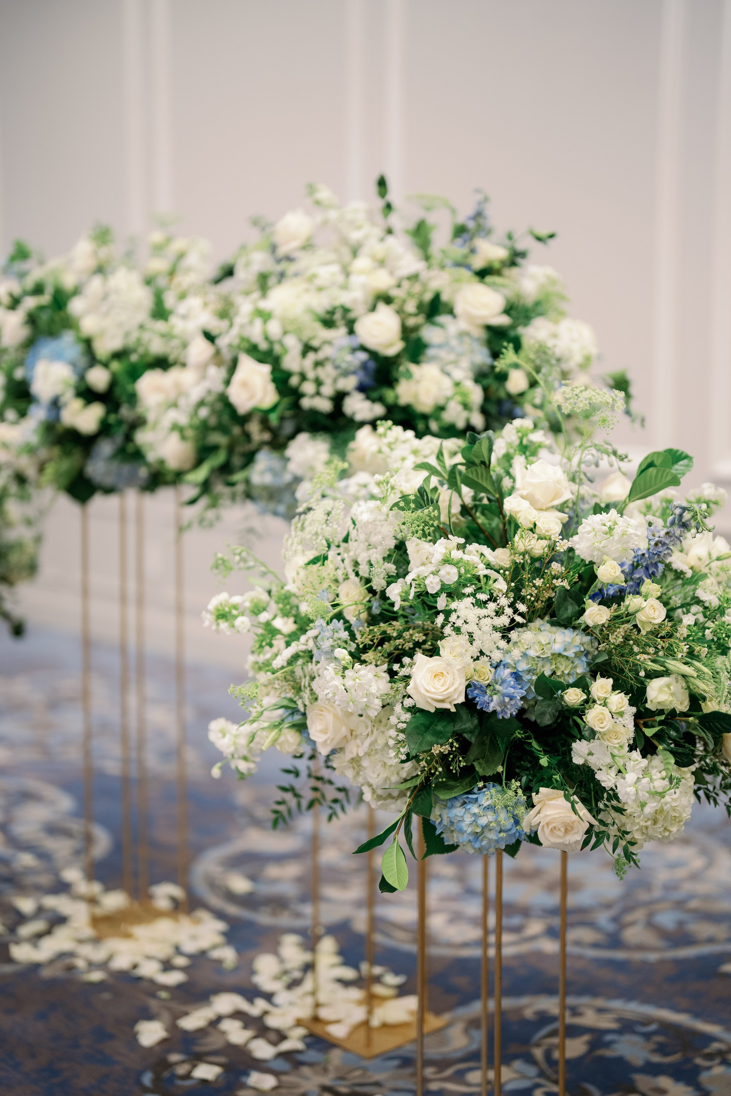 White Green Blue Flowers Wedding at The Carolina Inn