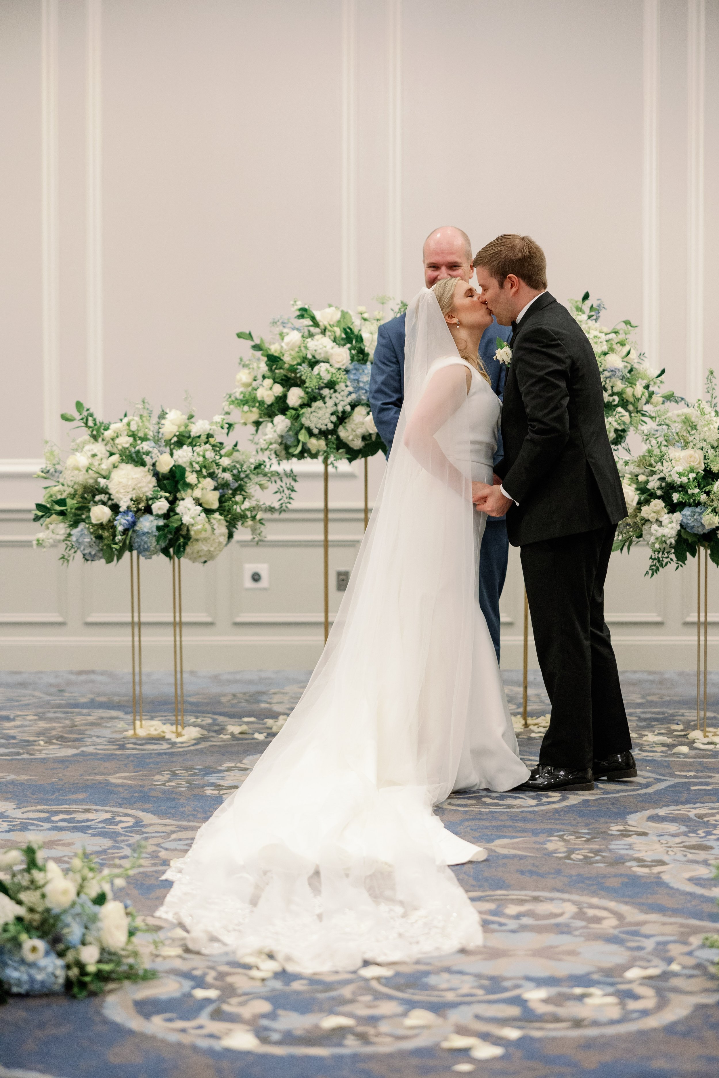 Ceremony Kiss Bride and Groom Wedding at The Carolina Inn Fancy This Photography