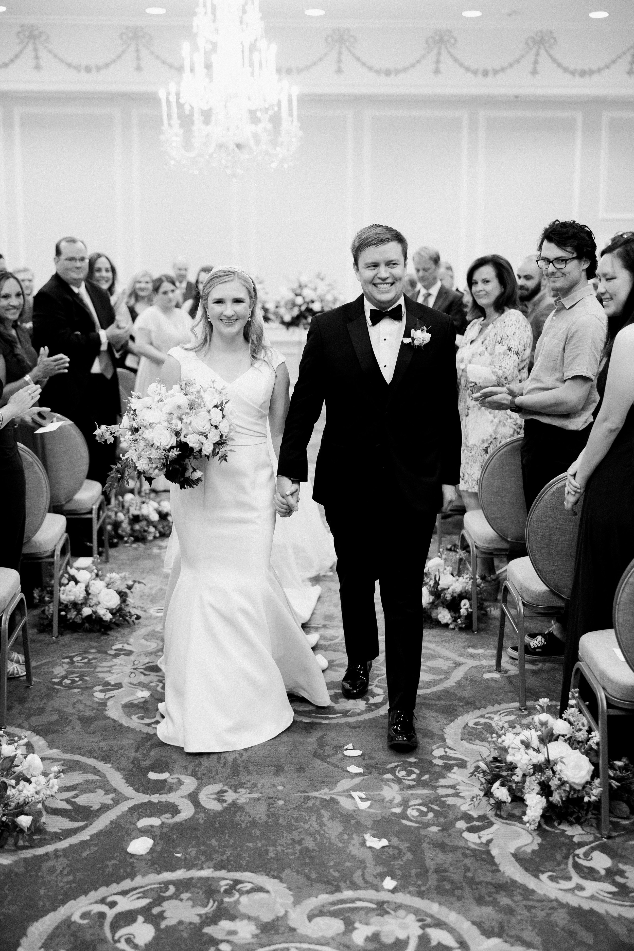 Ceremony Recession Bride and Groom Wedding at The Carolina Inn Fancy This Photography
