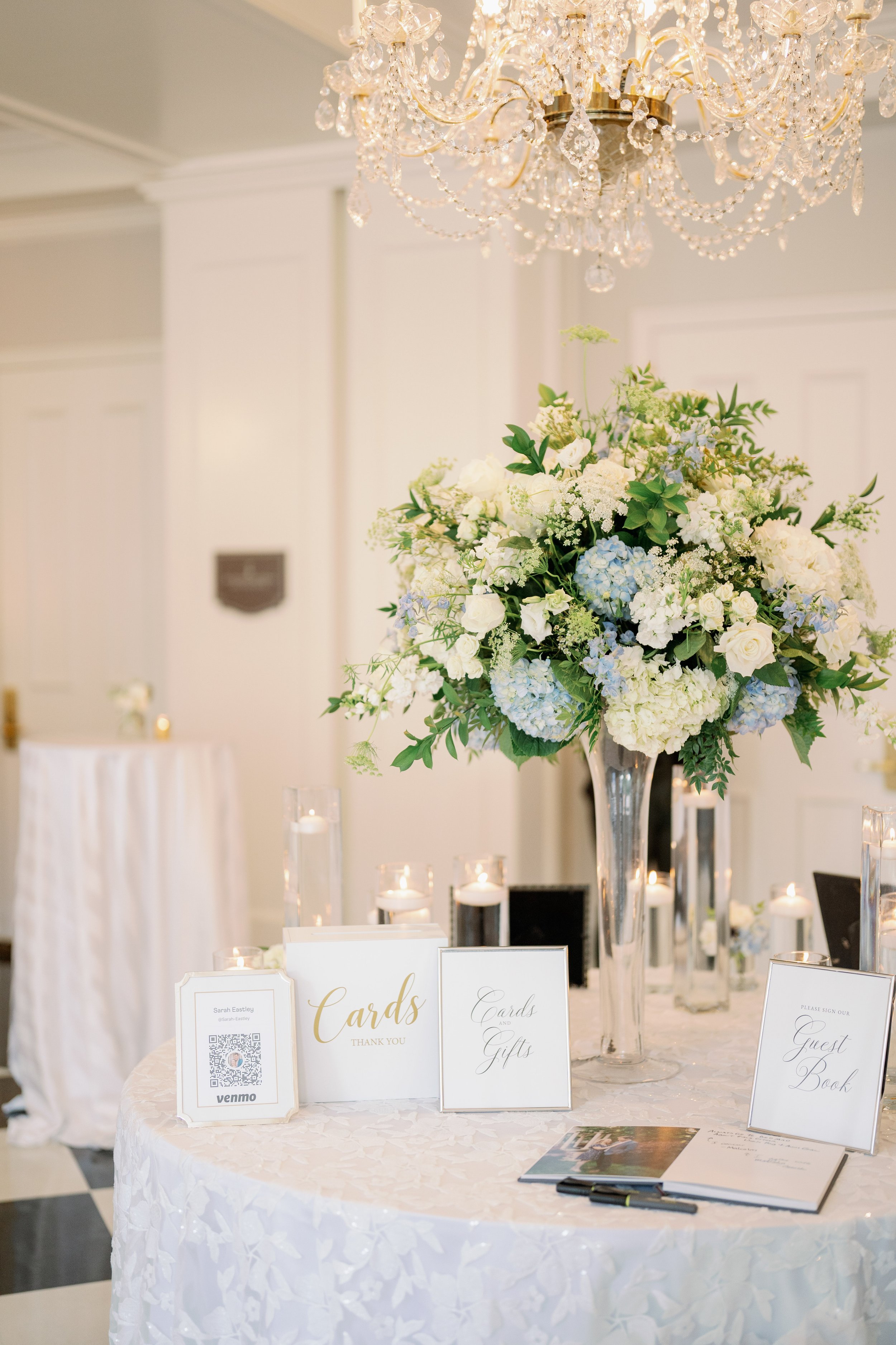 Entrance Table Guest Book Wedding at The Carolina Inn