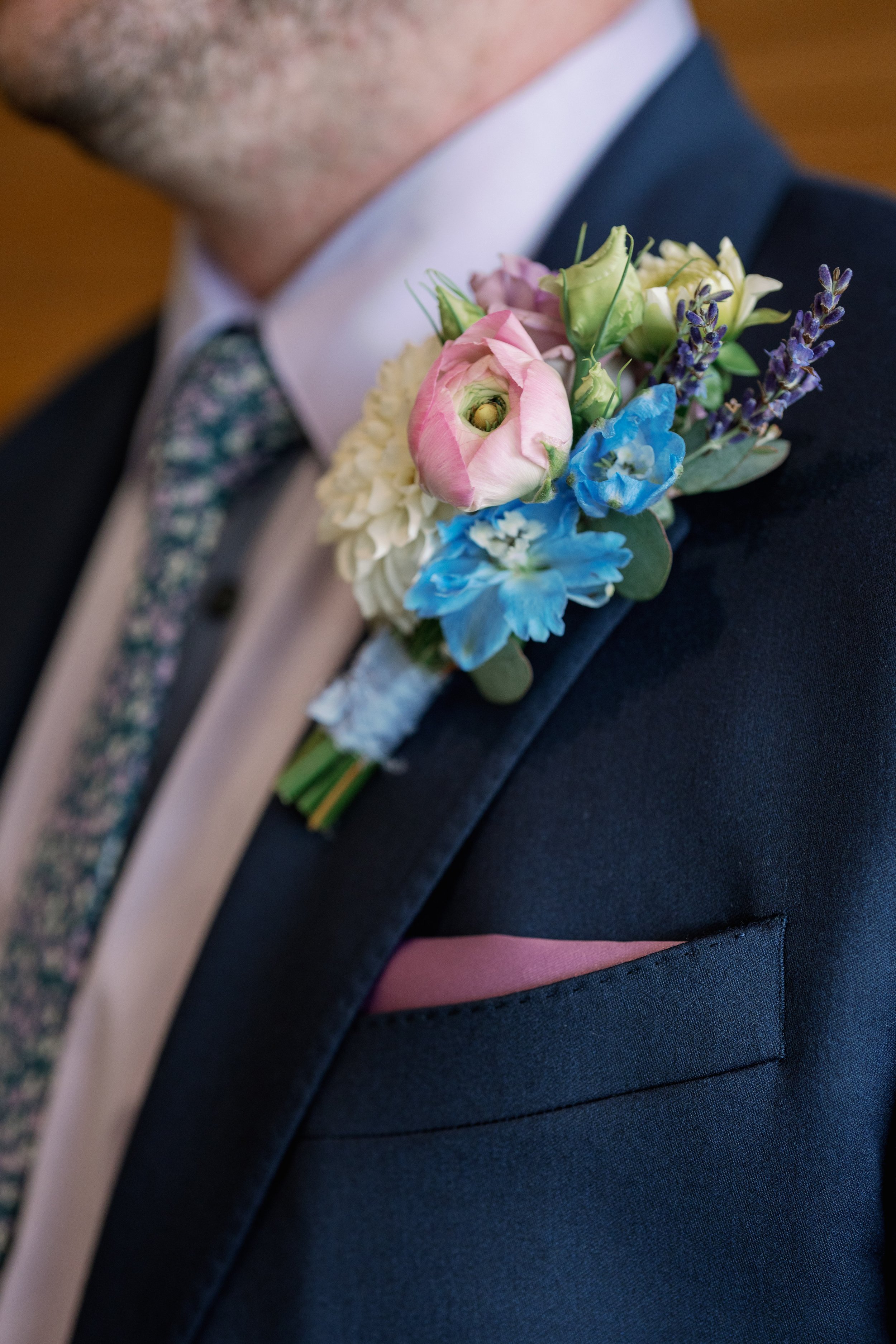 Groom Boutonnière Lavender Oaks Farm Chapel Hill NC Wedding Fancy This Photography