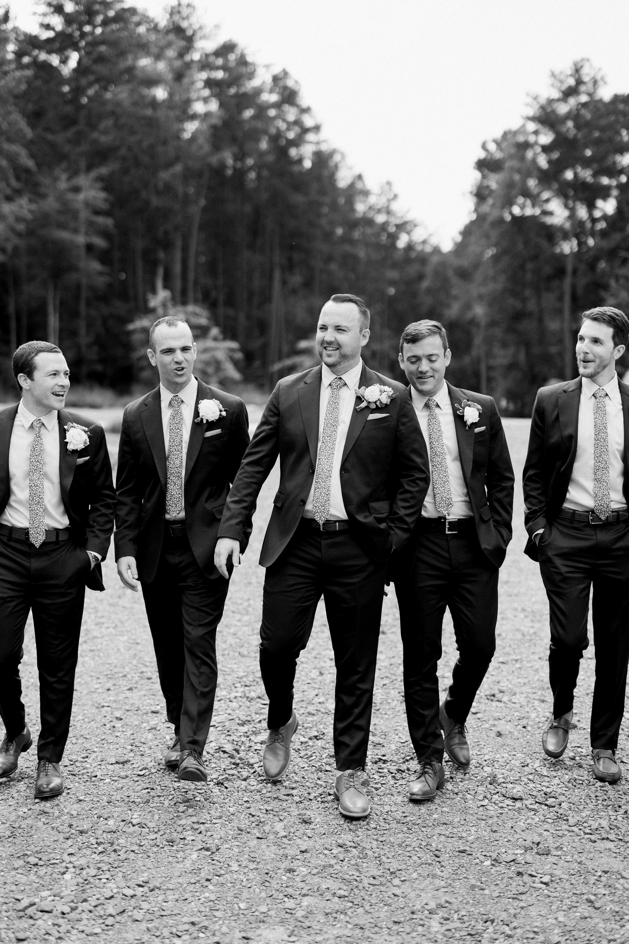 Black and White Groomsmen Lavender Wedding in Chapel Hill North Carolina Fancy This Photography