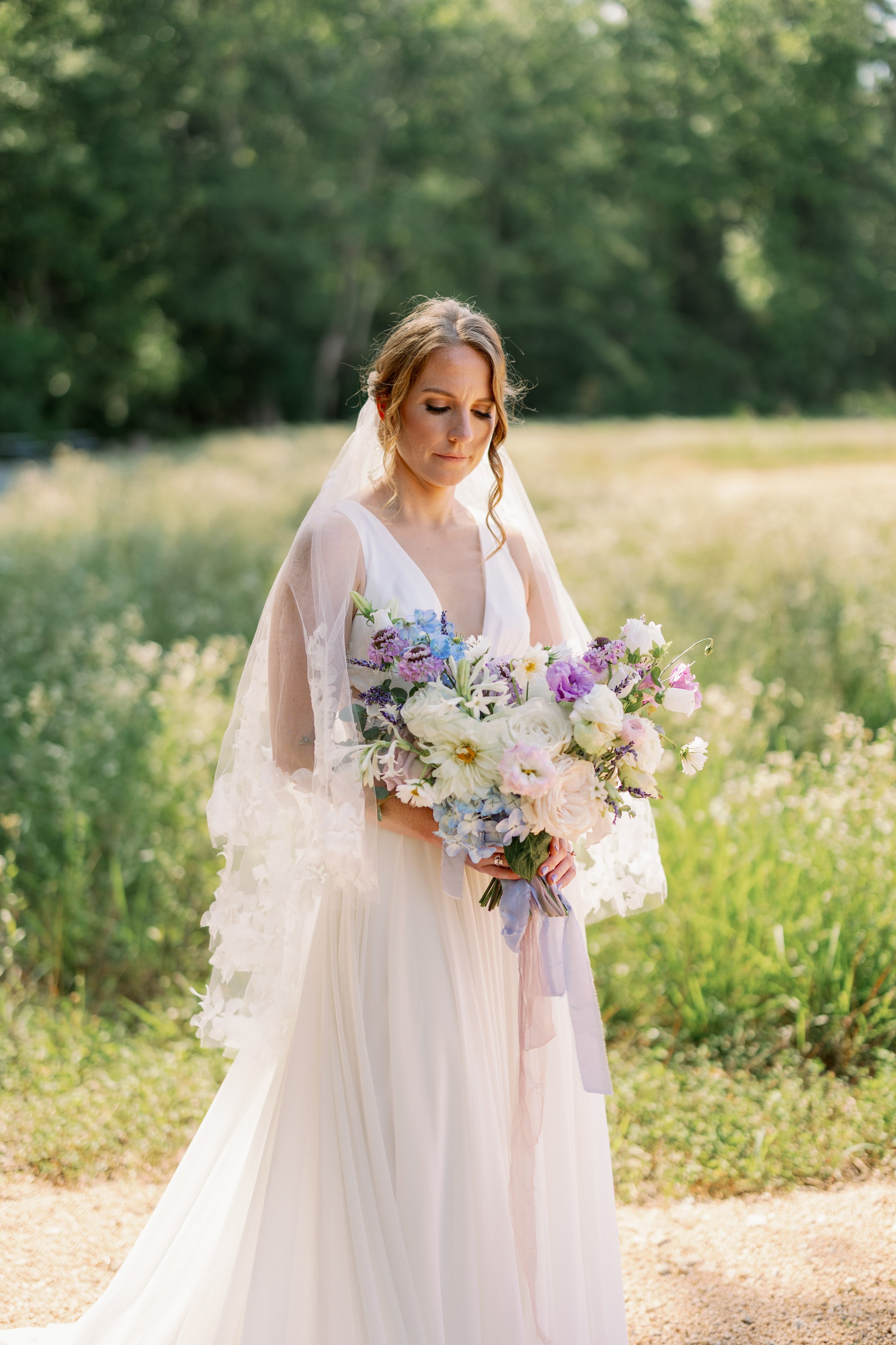 Bride in Meadow Lavender Wedding in Chapel Hill North Carolina Fancy This Photography