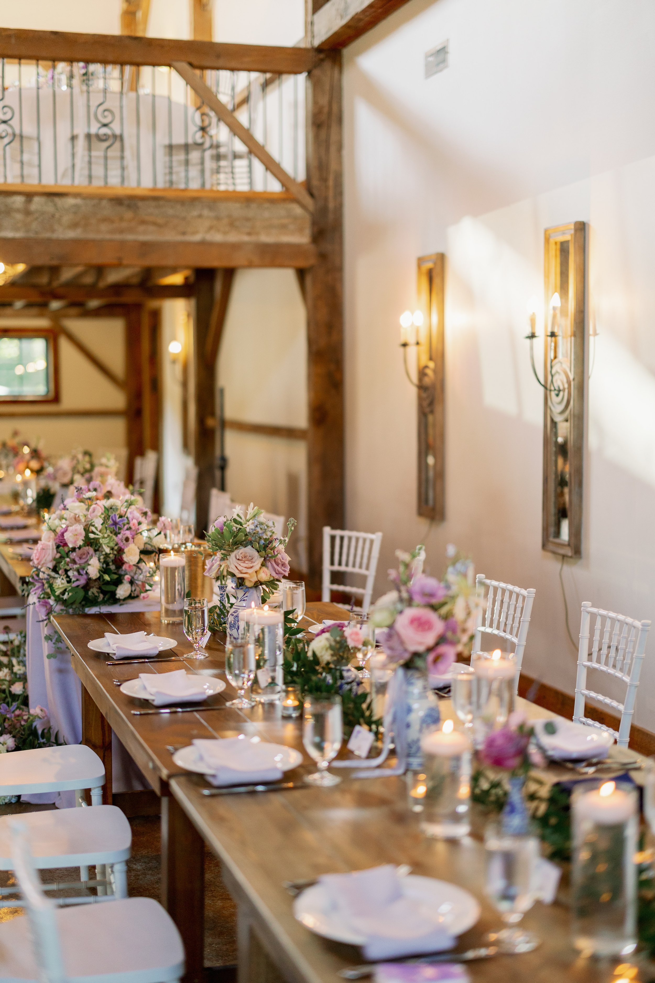 Head Table Lavender Wedding in Chapel Hill North Carolina 