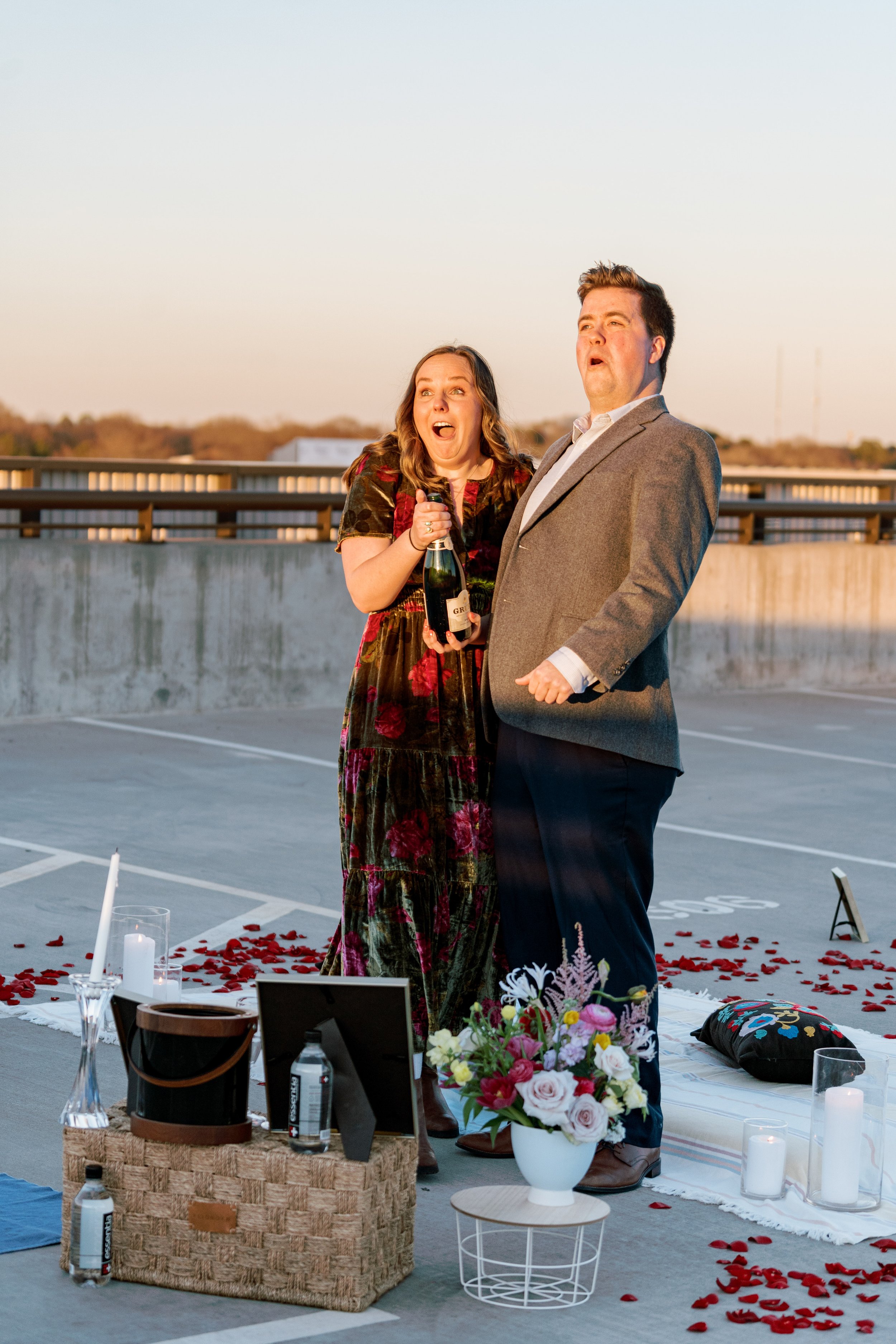 Popping Champagne Surprise Proposal in Durham NC Fancy This Photography