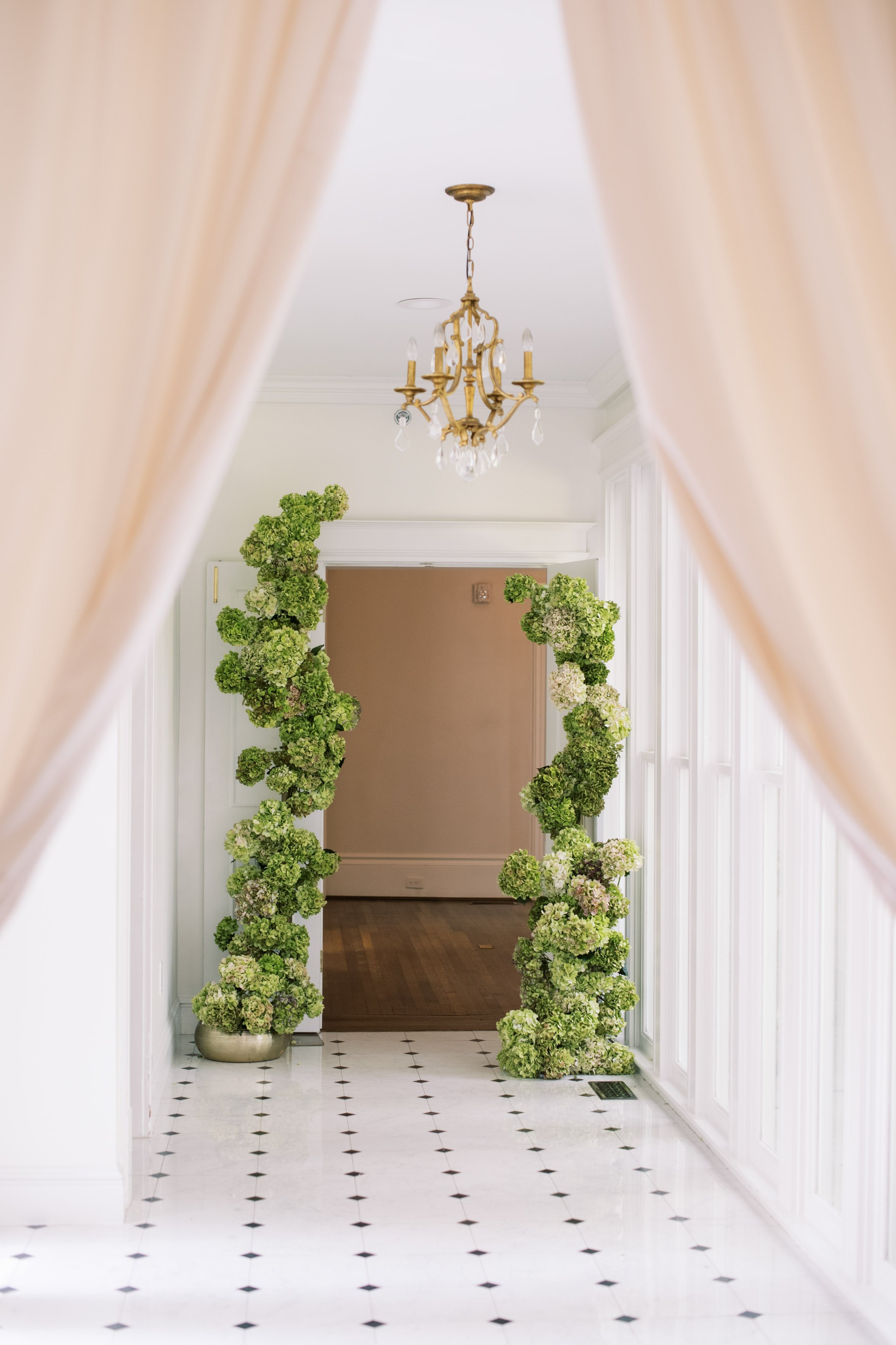 Bowerbird Flowers and Apothecary Modern Green Archway The McAlister-Leftwich House Wedding Venue Fancy This Photography