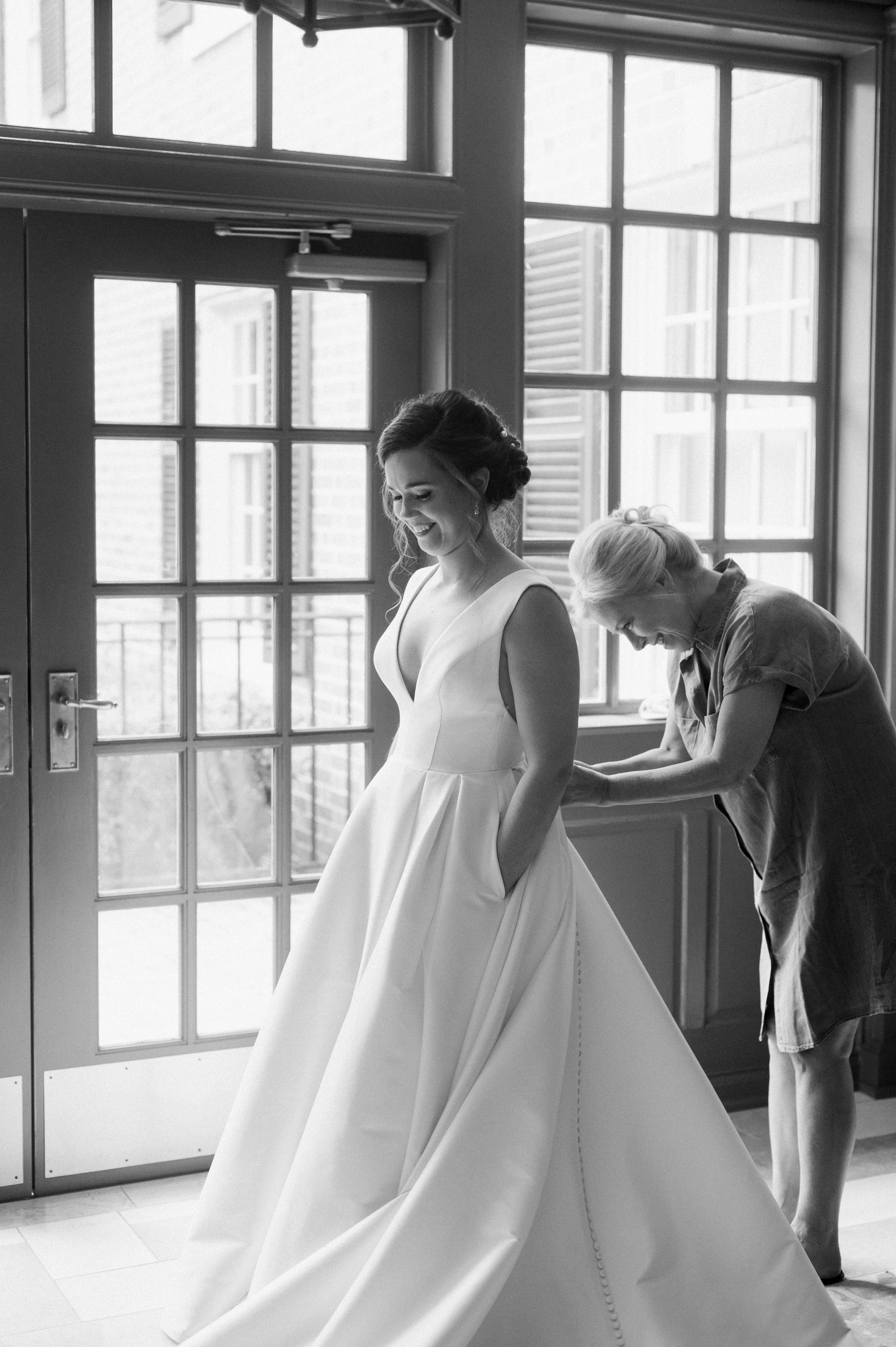 Black and White Mom and Bride UNC Chapel Hill Wedding at The Carolina Inn Fancy This Photography