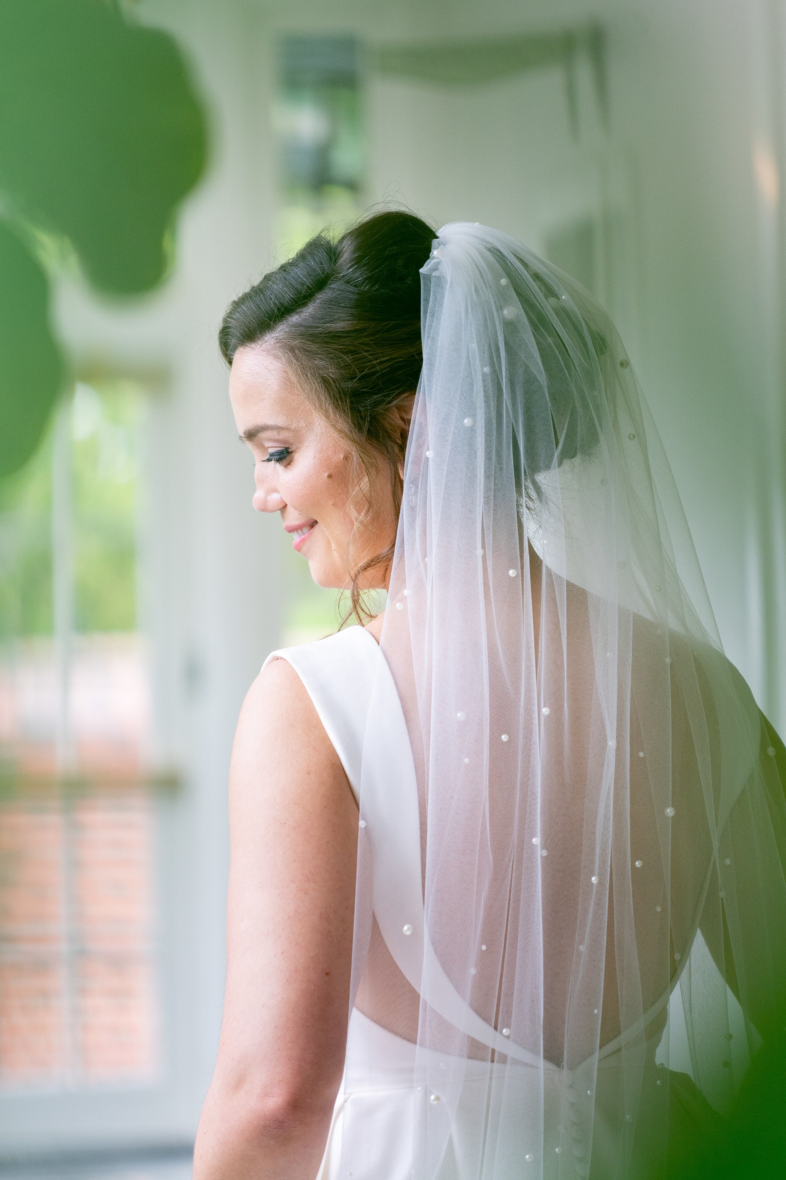 Bride Veil Pearls UNC Chapel Hill Wedding at The Carolina Inn Fancy This Photography