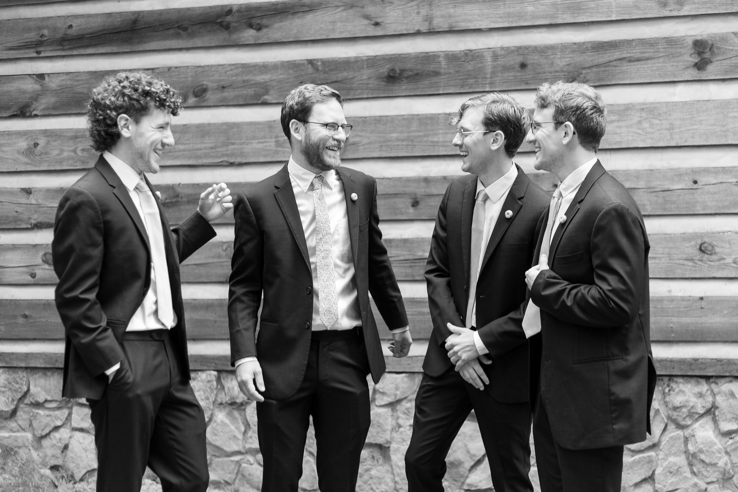 Groom and Groomsmen Black and White Wedding at Lavender Oaks Farm in Chapel Hill Fancy This Photography