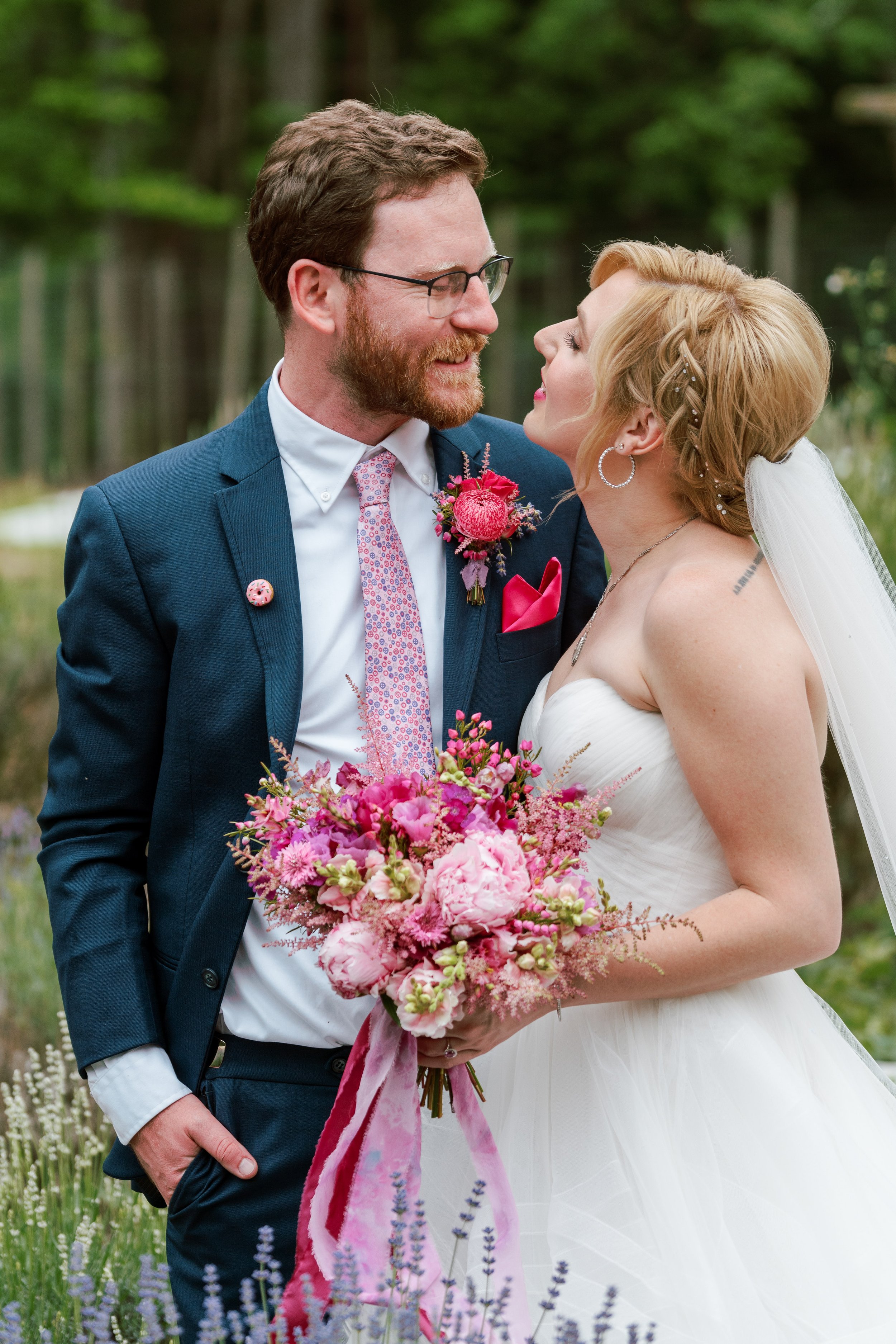 Lavender Field Bride and Groom Portrait Wedding at Lavender Oaks Farm in Chapel Hill Fancy This Photography