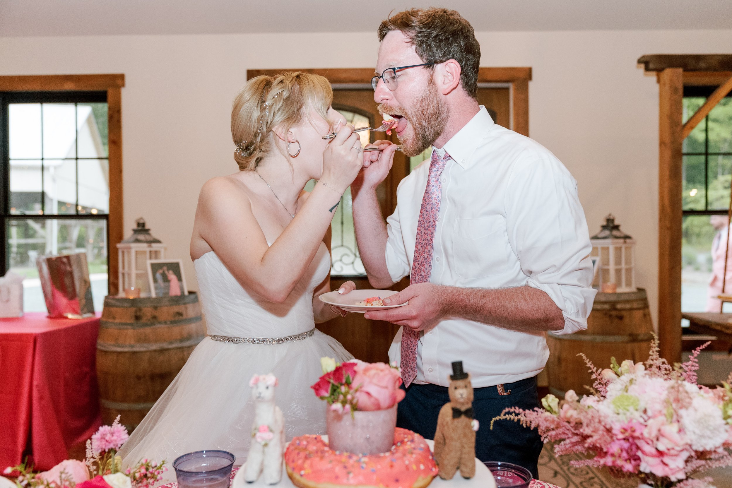 Donuts Bride and Groom Wedding at Lavender Oaks Farm in Chapel Hill Fancy This Photography