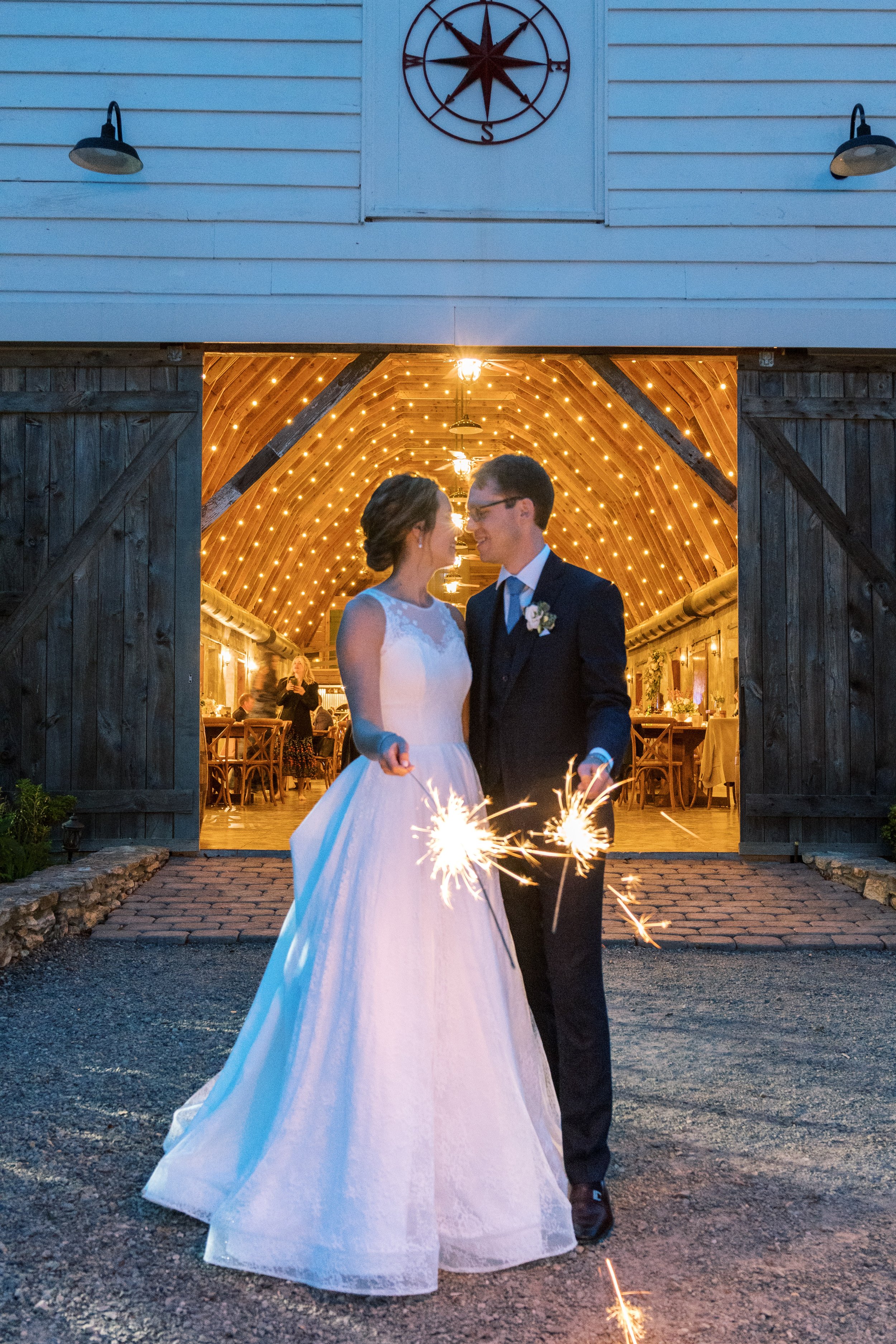 Sparkler Bride and Groom Night Overlook Barn wedding in Banner Elk, NC Fancy This Photography