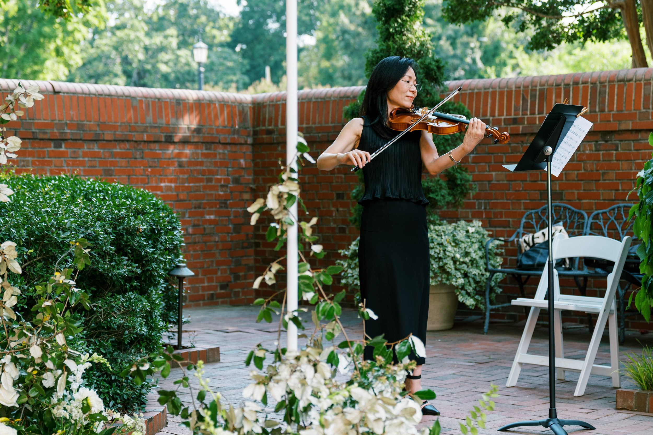 Ceremony Musician Violinist Jewish Wedding at The Carolina Inn Chapel Hill North Carolina Fancy This Photography