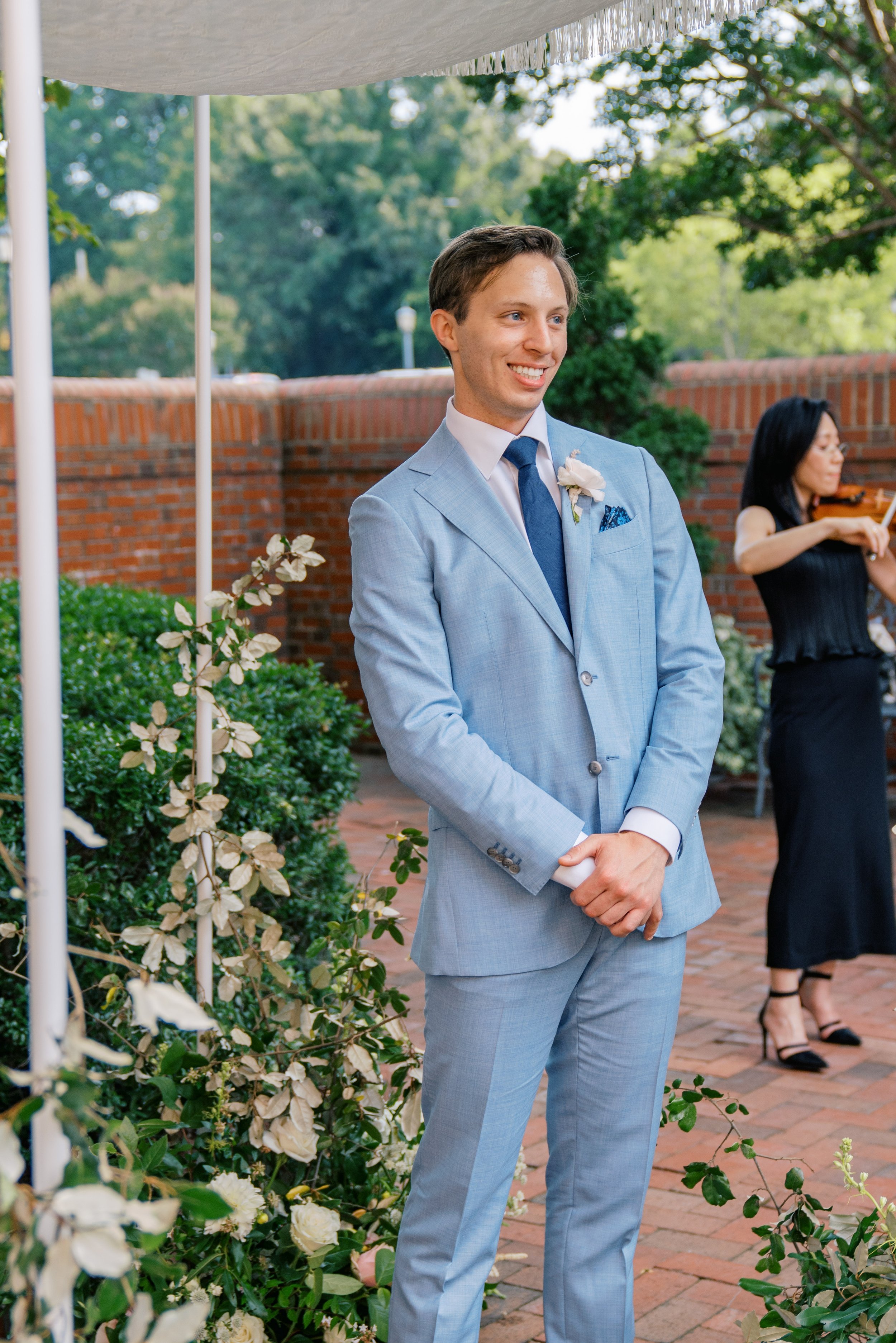 Groom Ceremony Views Jewish Wedding at The Carolina Inn Chapel Hill North Carolina Fancy This Photography