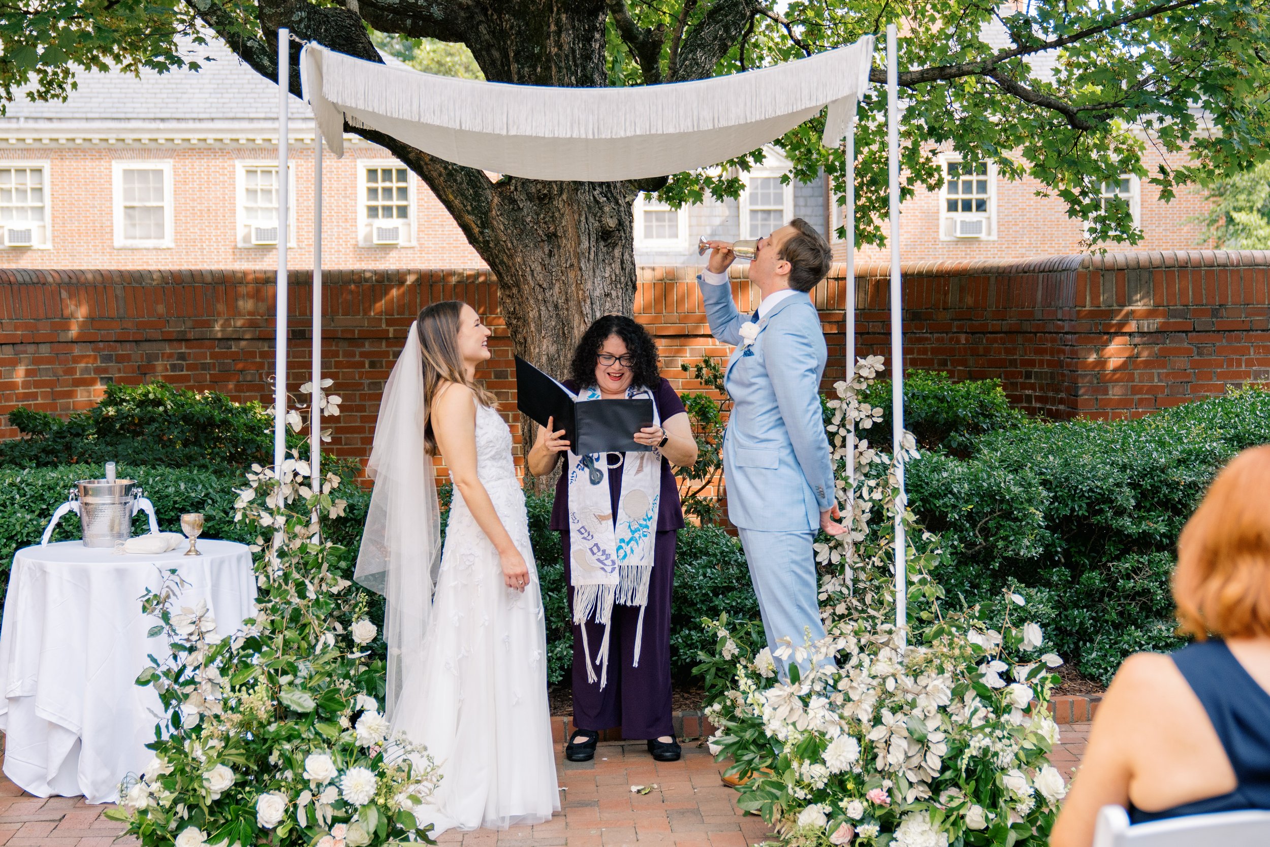 Vows Bride and Groom Outdoor Ceremony Jewish Wedding at The Carolina Inn Chapel Hill North Carolina Fancy This Photography