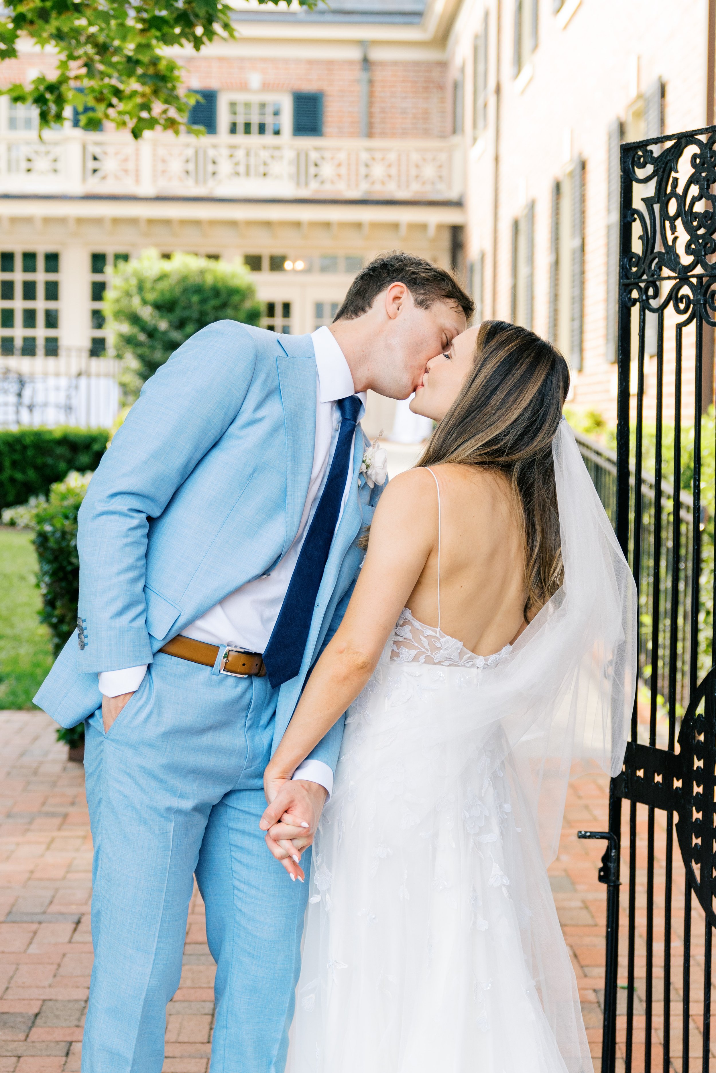 Gate Kiss Bride and Groom Jewish Wedding at The Carolina Inn Chapel Hill North Carolina Fancy This Photography