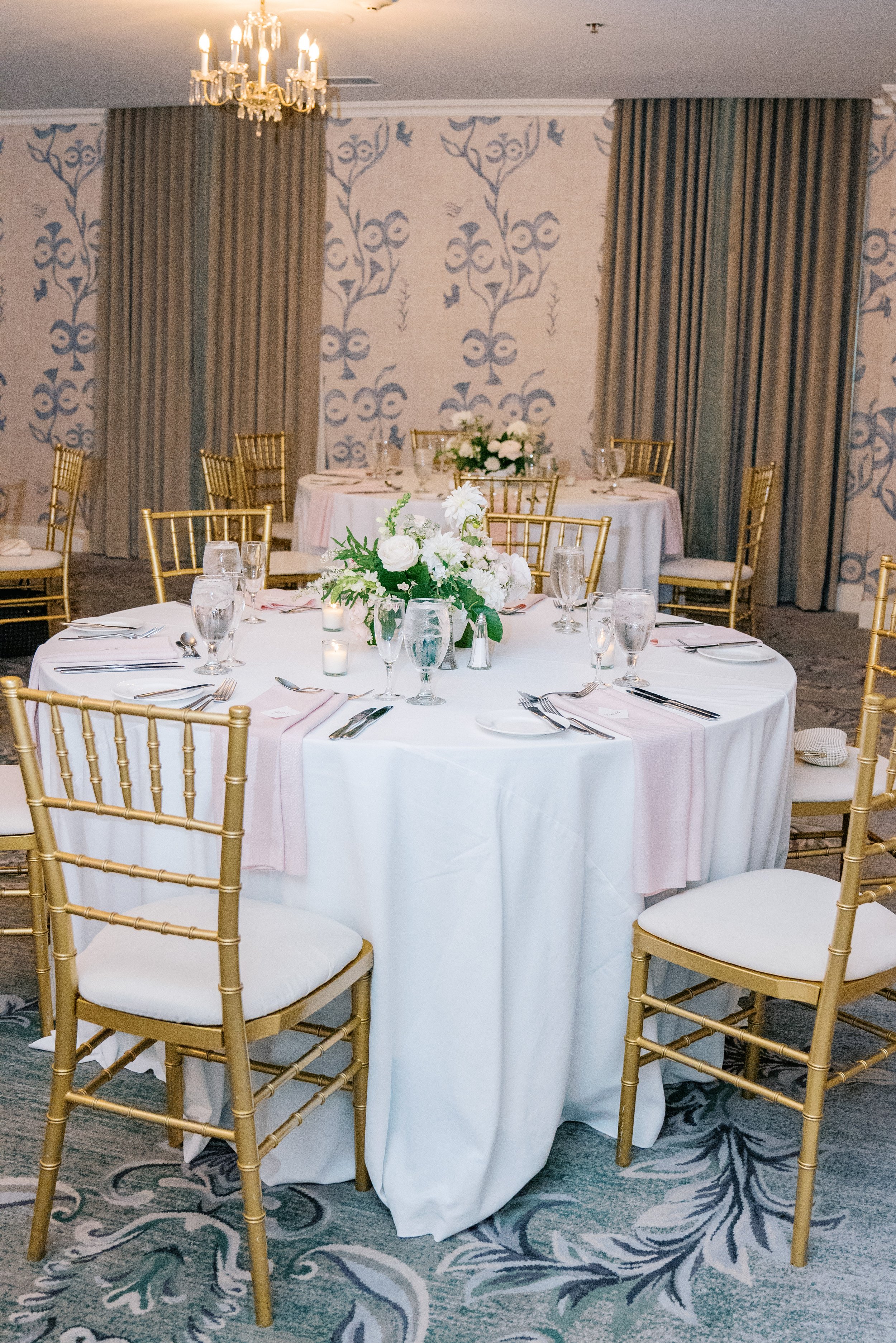 Reception Flowers and Decor Jewish Wedding at The Carolina Inn Chapel Hill North Carolina Fancy This Photography
