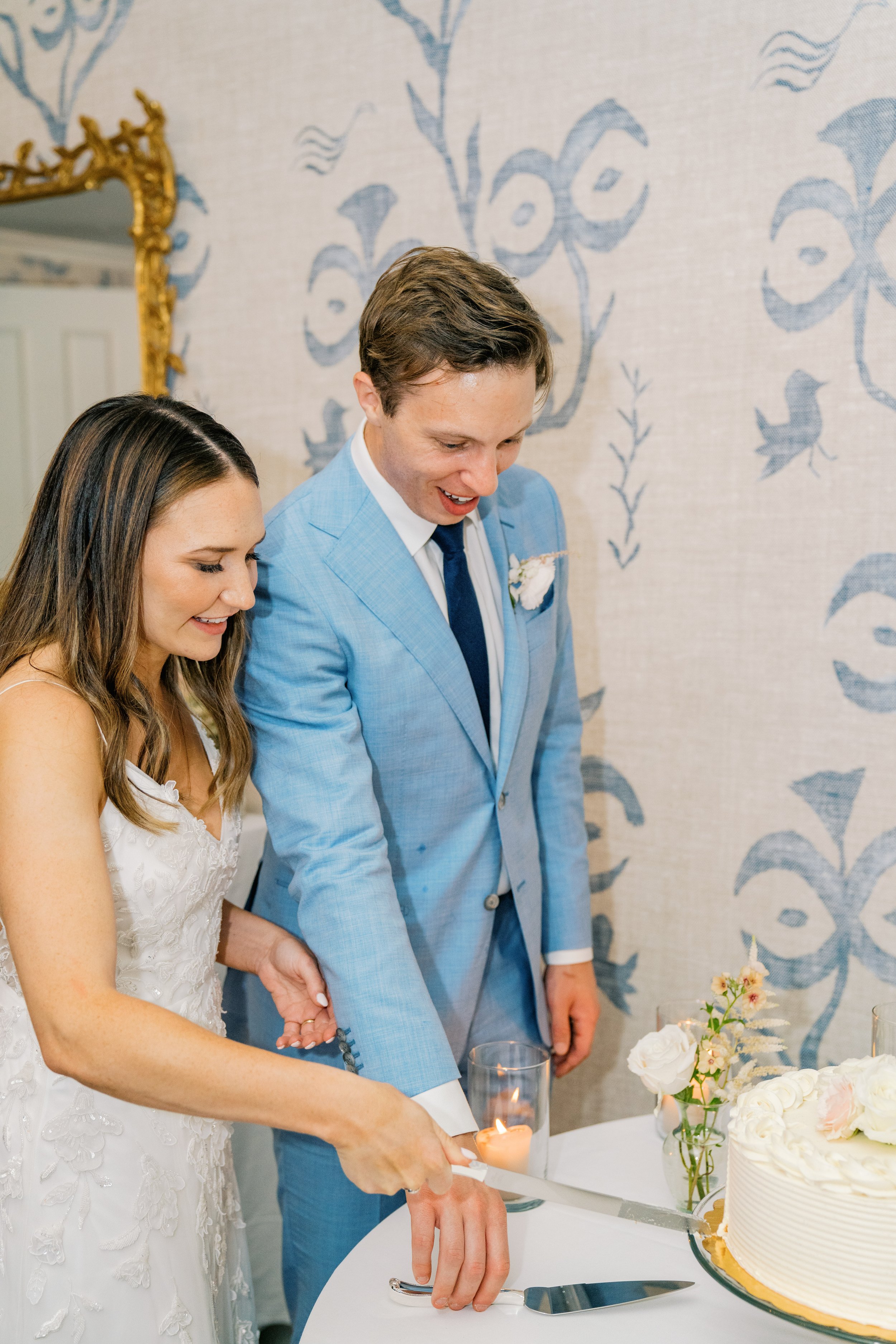 Cake Cutting Bride and Groom Jewish Wedding at The Carolina Inn Chapel Hill North Carolina Fancy This Photography