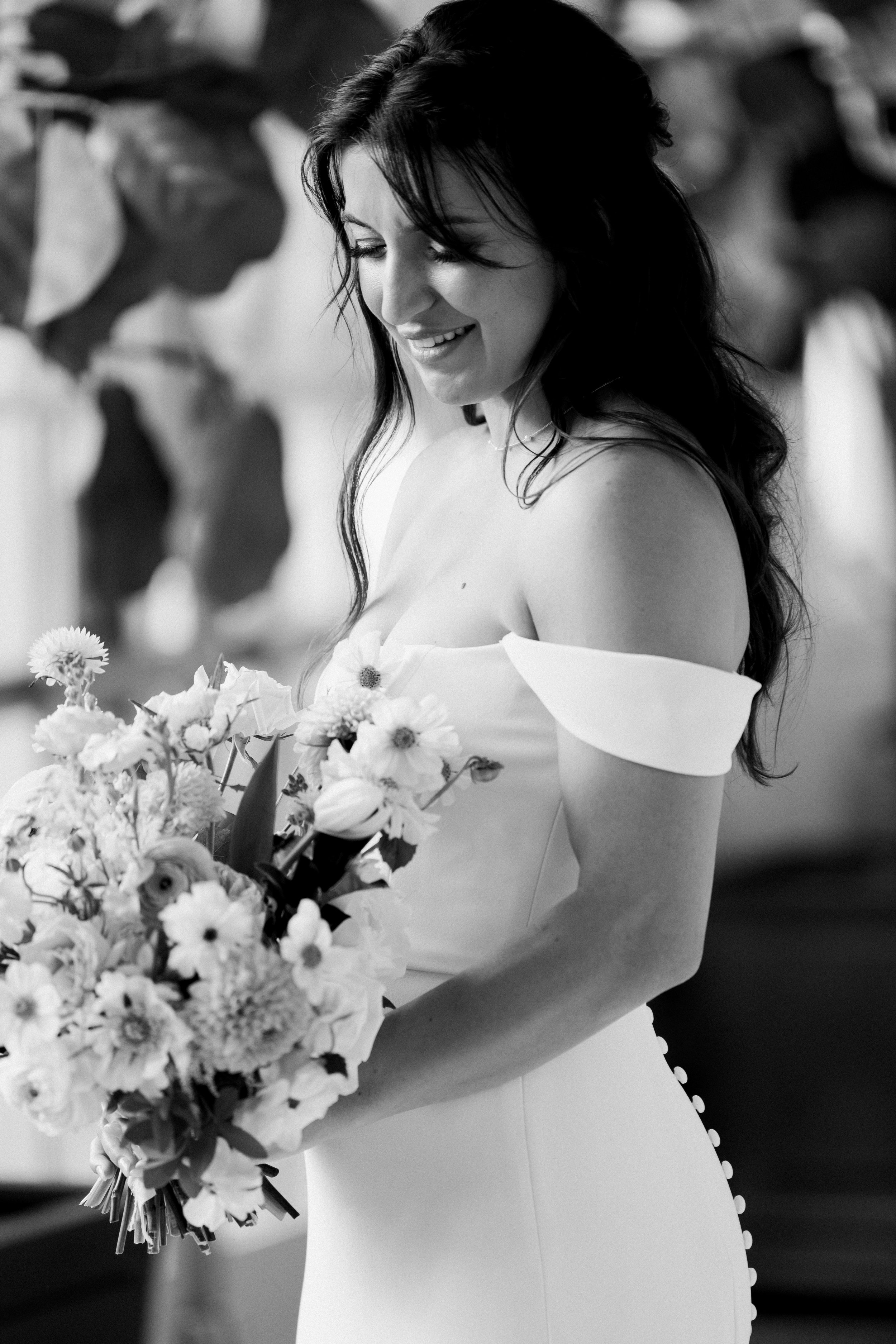 Black and White Fine Art Portrait of Bride Wedding at The Carolina Inn North Carolina Fancy This Photography