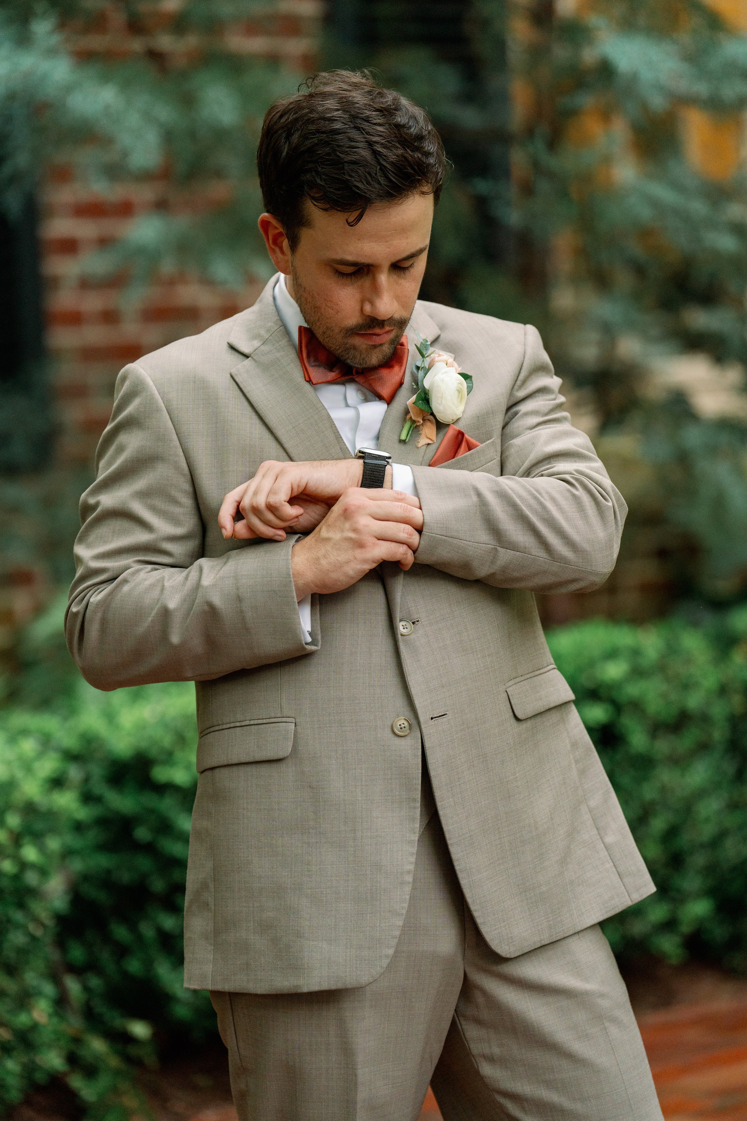 Portrait of Groom Before Wedding at The Carolina Inn North Carolina Fancy This Photography