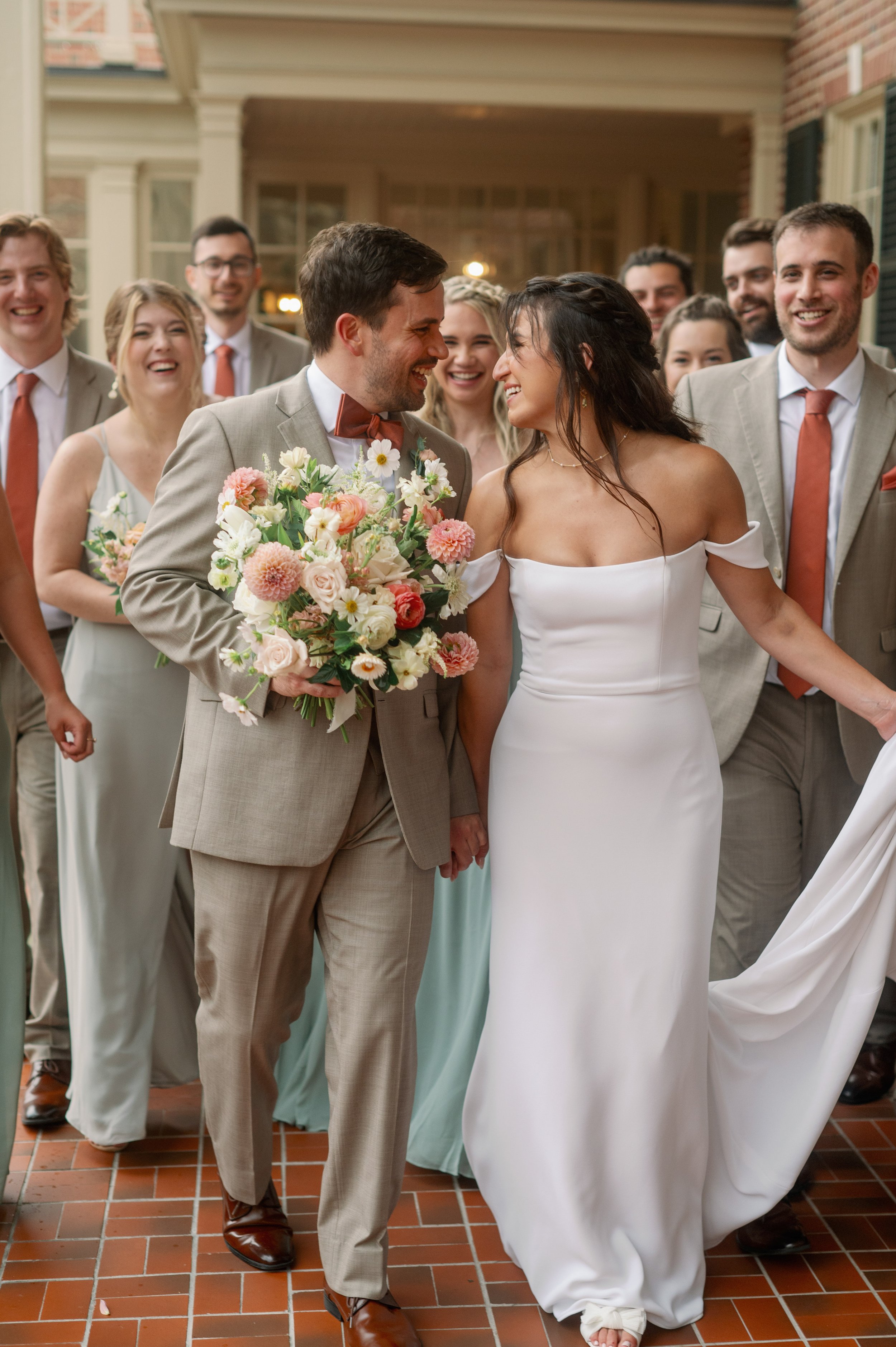 Bride and Groom Bridal Party Wedding at The Carolina Inn North Carolina Fancy This Photography