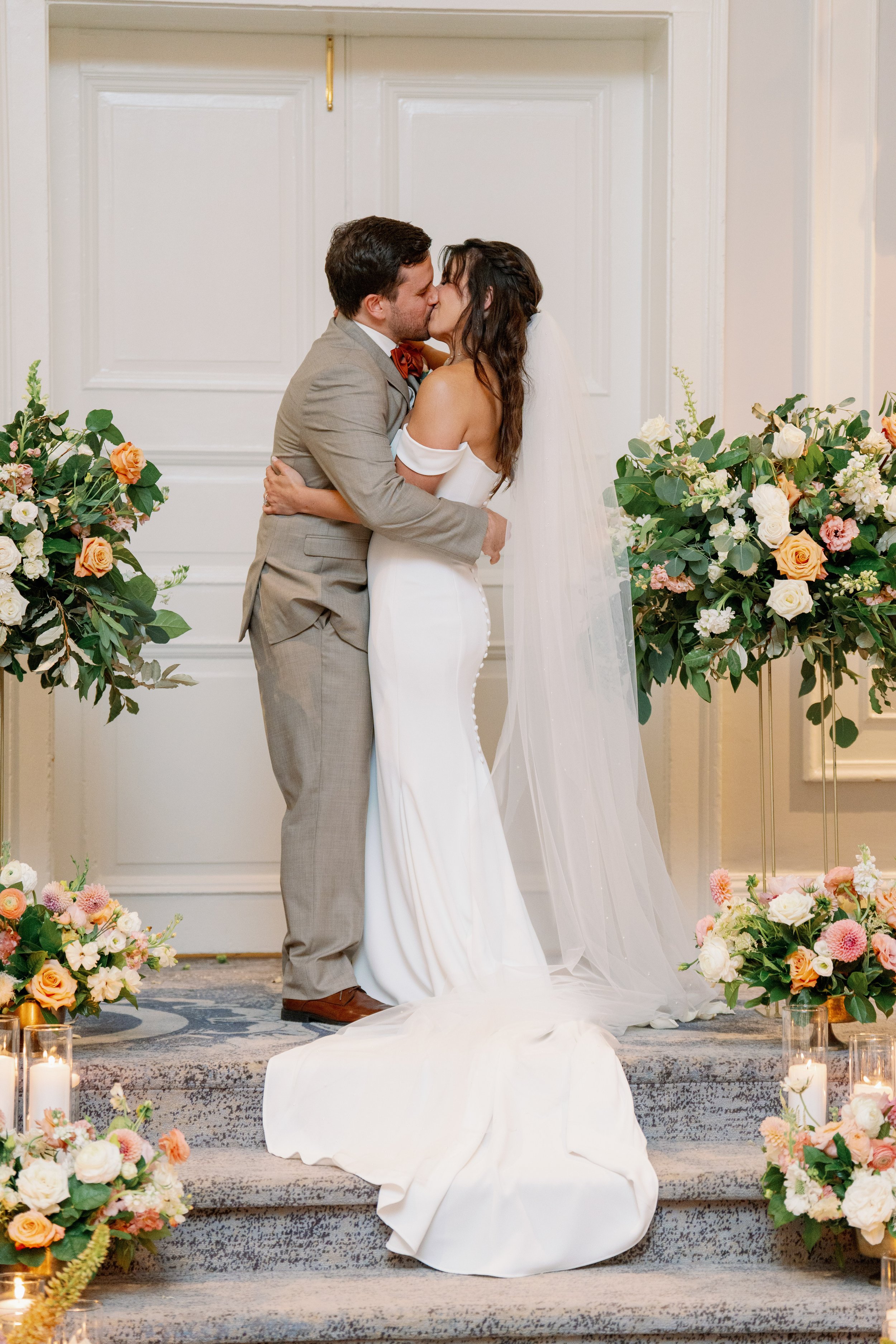 Ceremony Kiss Old Well Ballroom Wedding at The Carolina Inn North Carolina Fancy This Photography