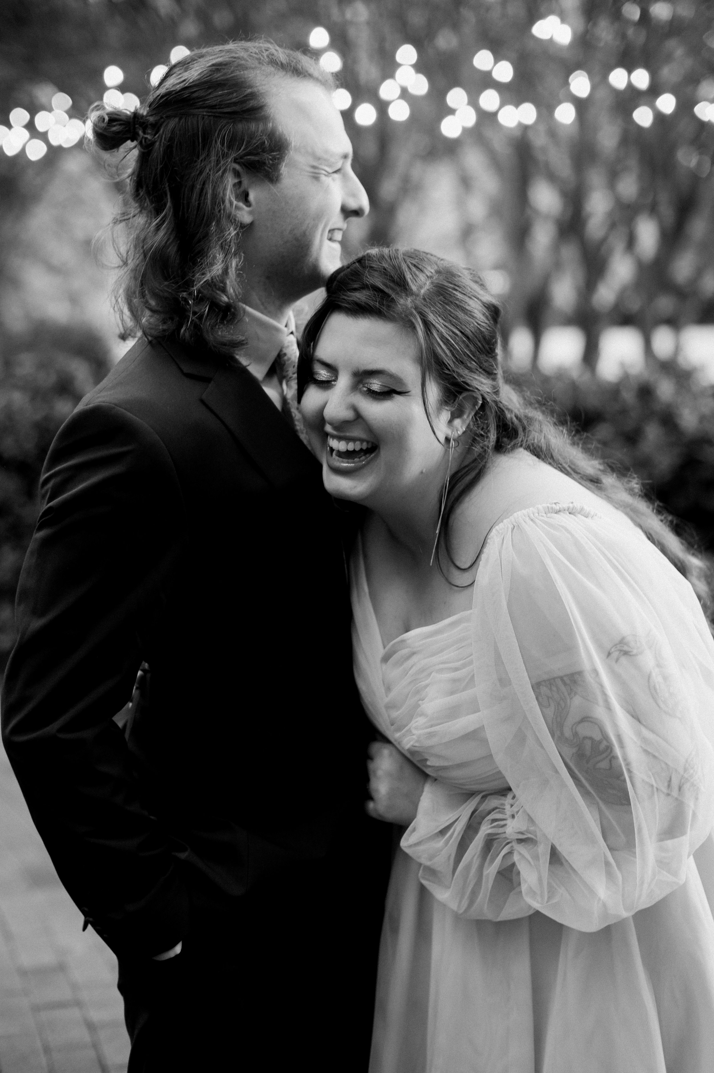 Black and White Bride and Groom Portrait Ashley and Jack’s Backyard Wedding in Chapel Hill Fancy This Photography