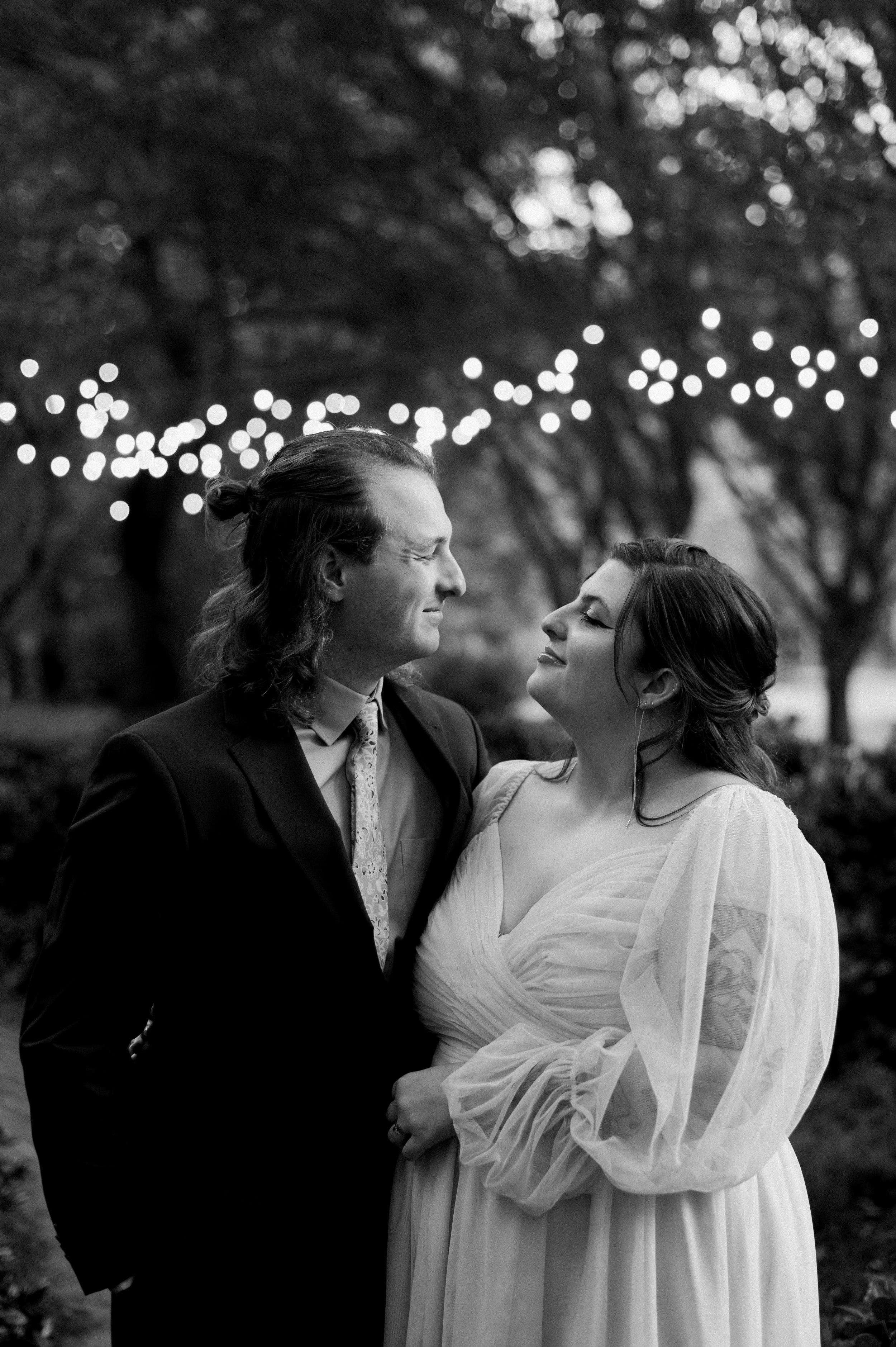 Fine Art Black and White Bride and Groom Portrait Ashley and Jack’s Backyard Wedding in Chapel Hill Fancy This Photography