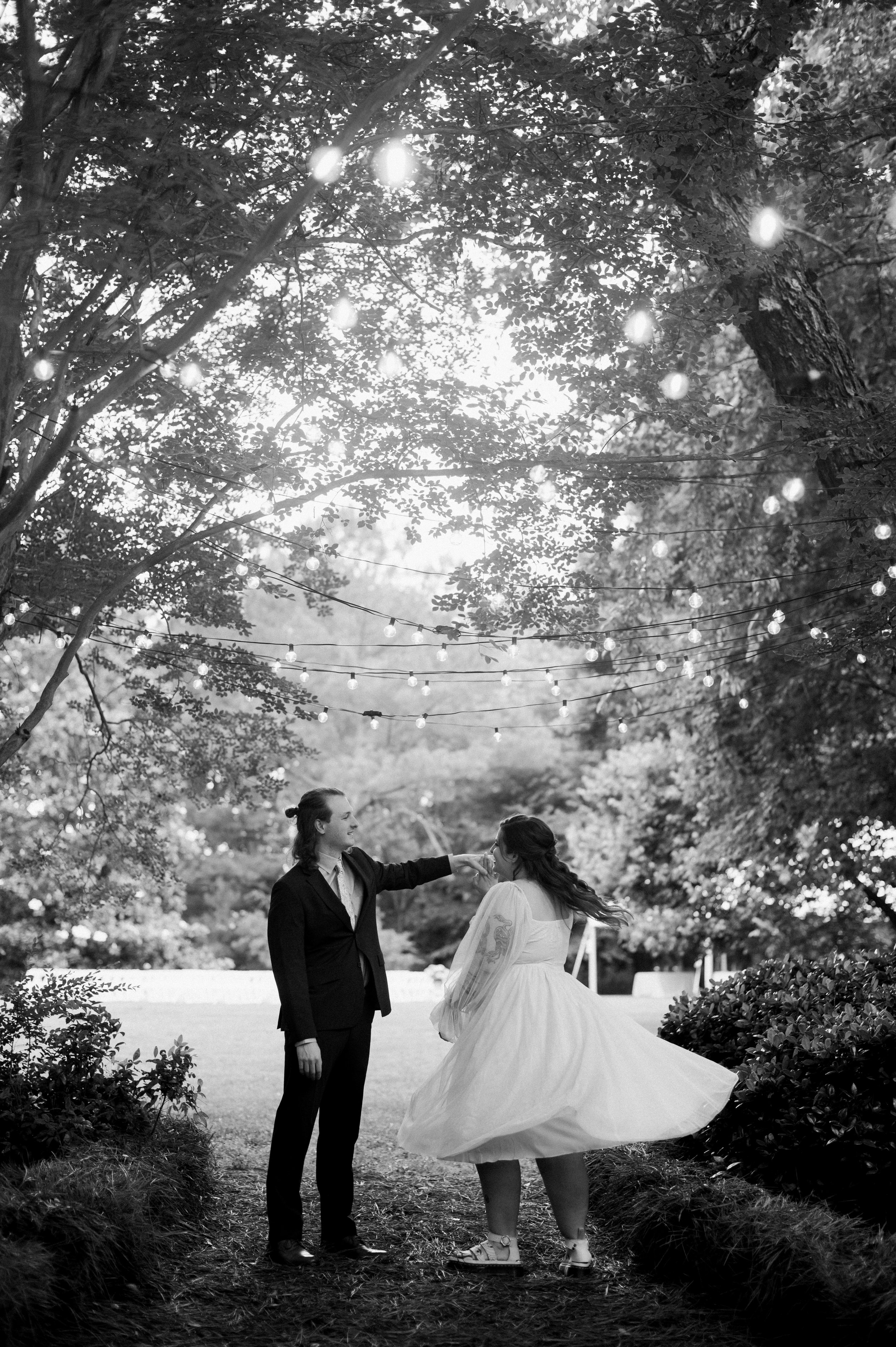 Black and White Dancing Portrait Ashley and Jack’s Backyard Wedding in Chapel Hill Fancy This Photography