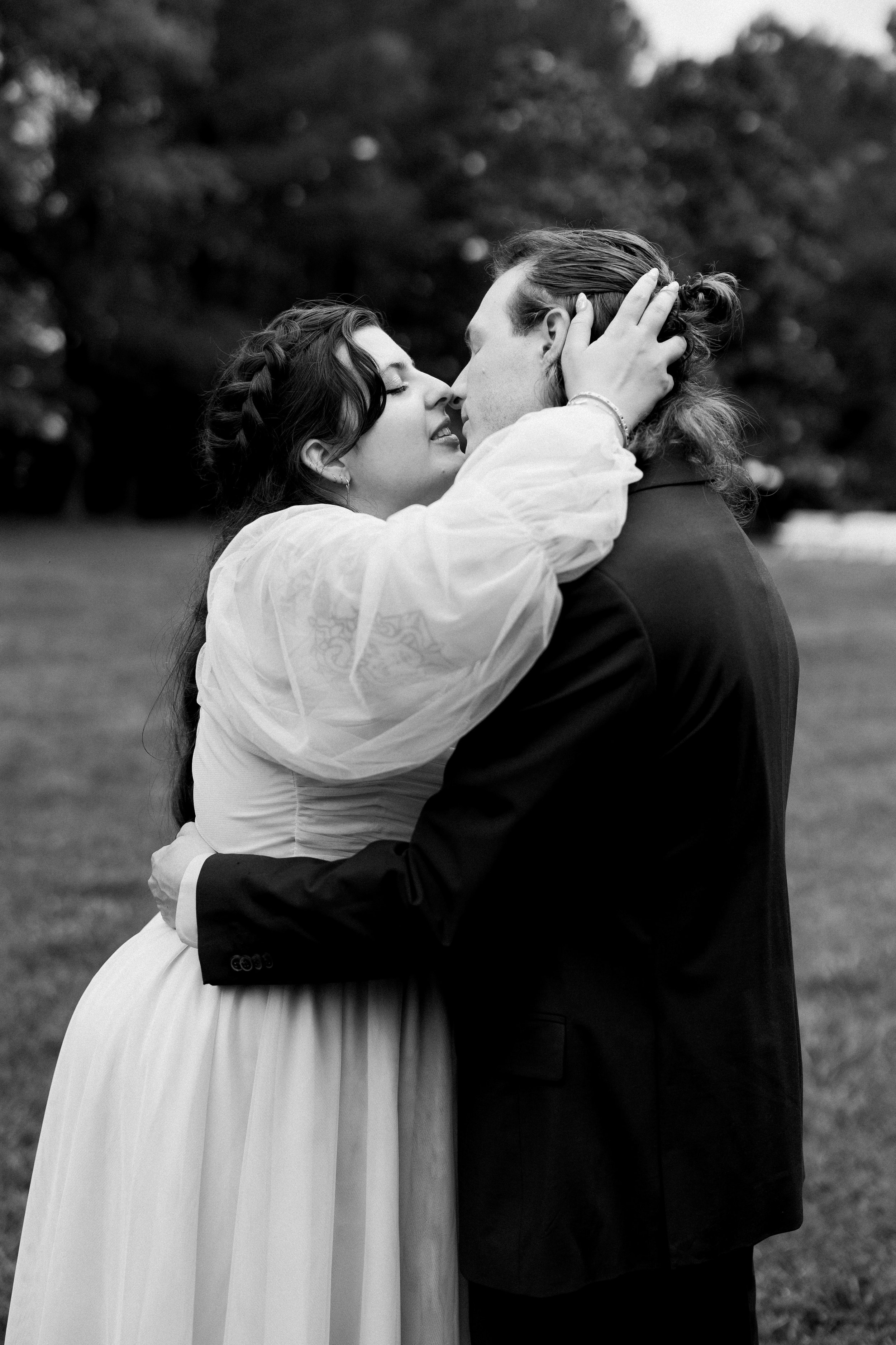 Black and White Candid Fine Art Photo Ashley and Jack’s Backyard Wedding in Chapel Hill Fancy This Photography