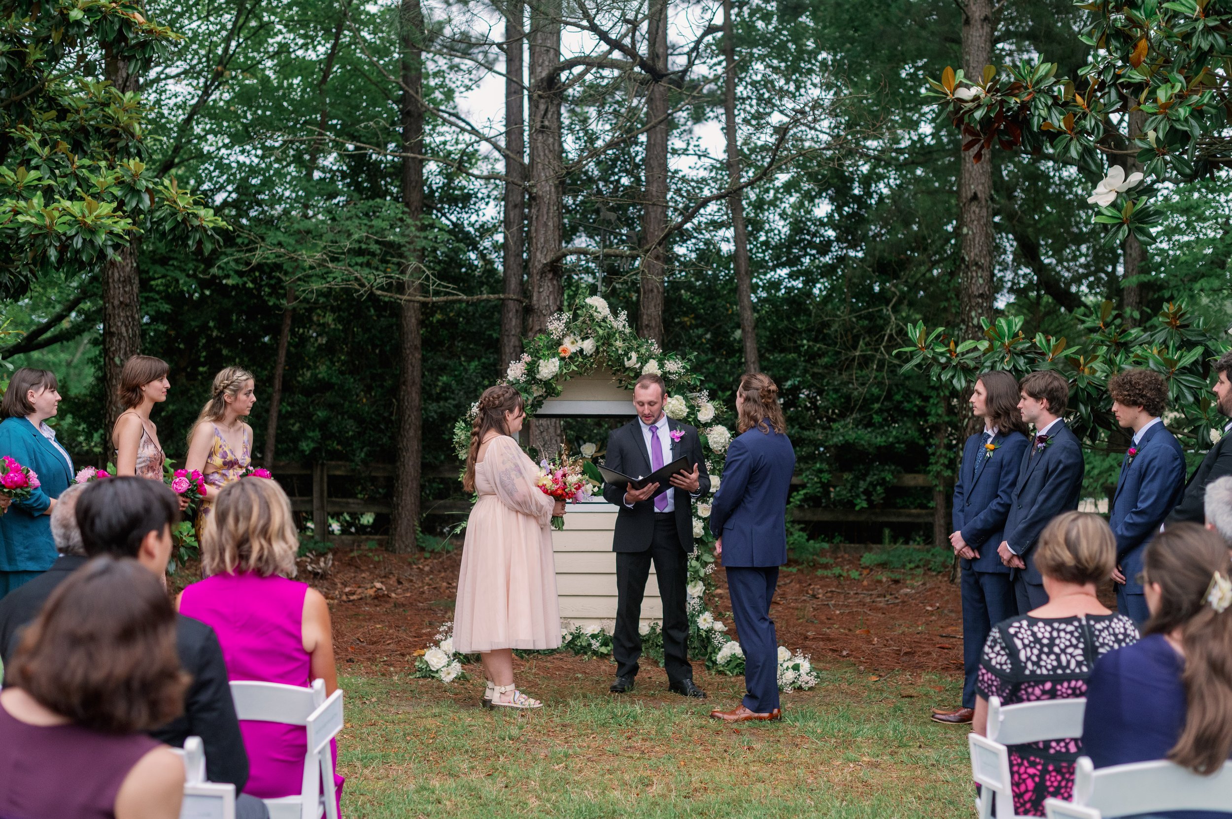 Intimate Outdoor Ceremony Backyard Wedding in Chapel Hill Fancy This Photography