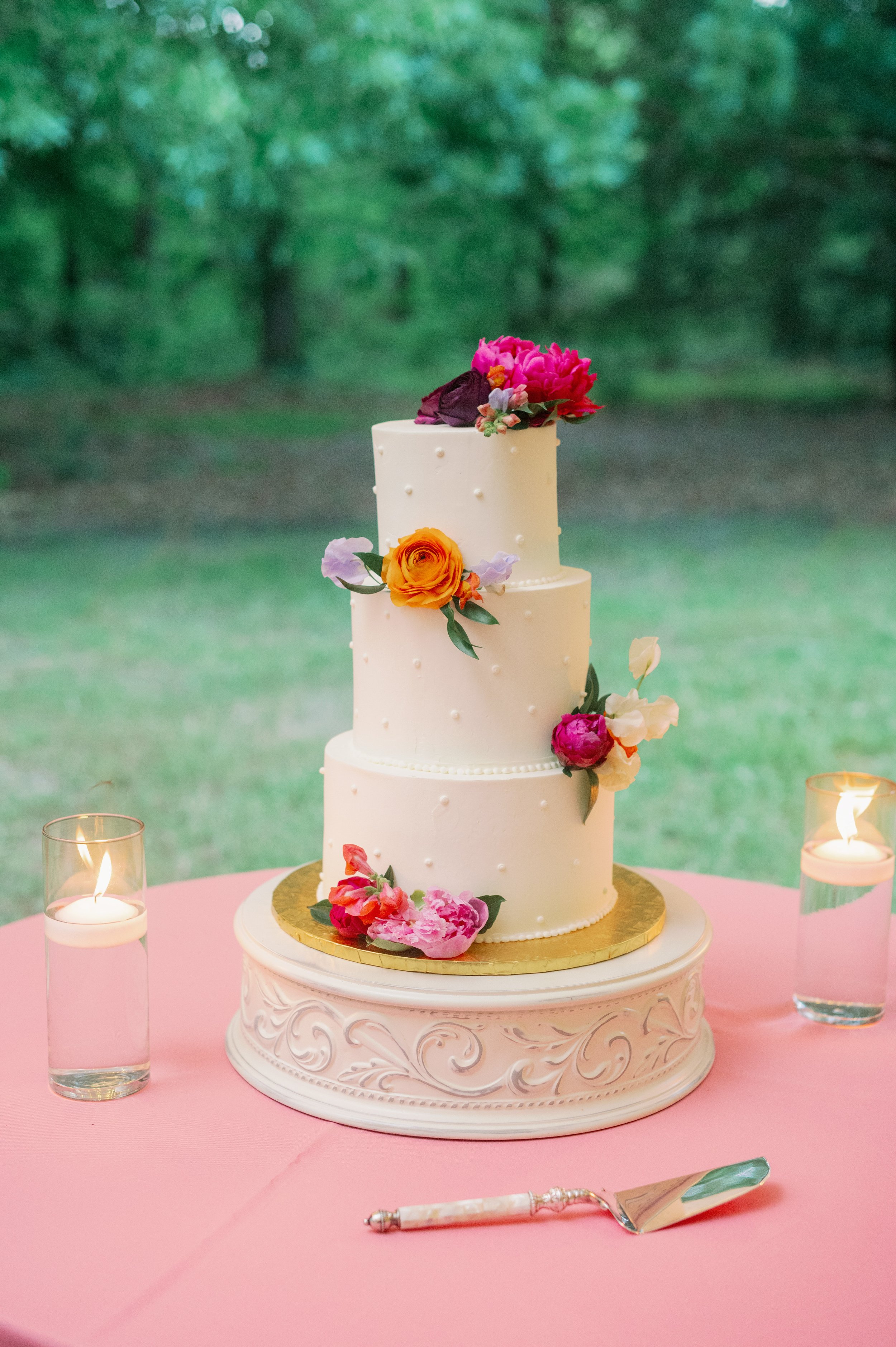 Wedding Cake Backyard Wedding in Chapel Hill Fancy This Photography