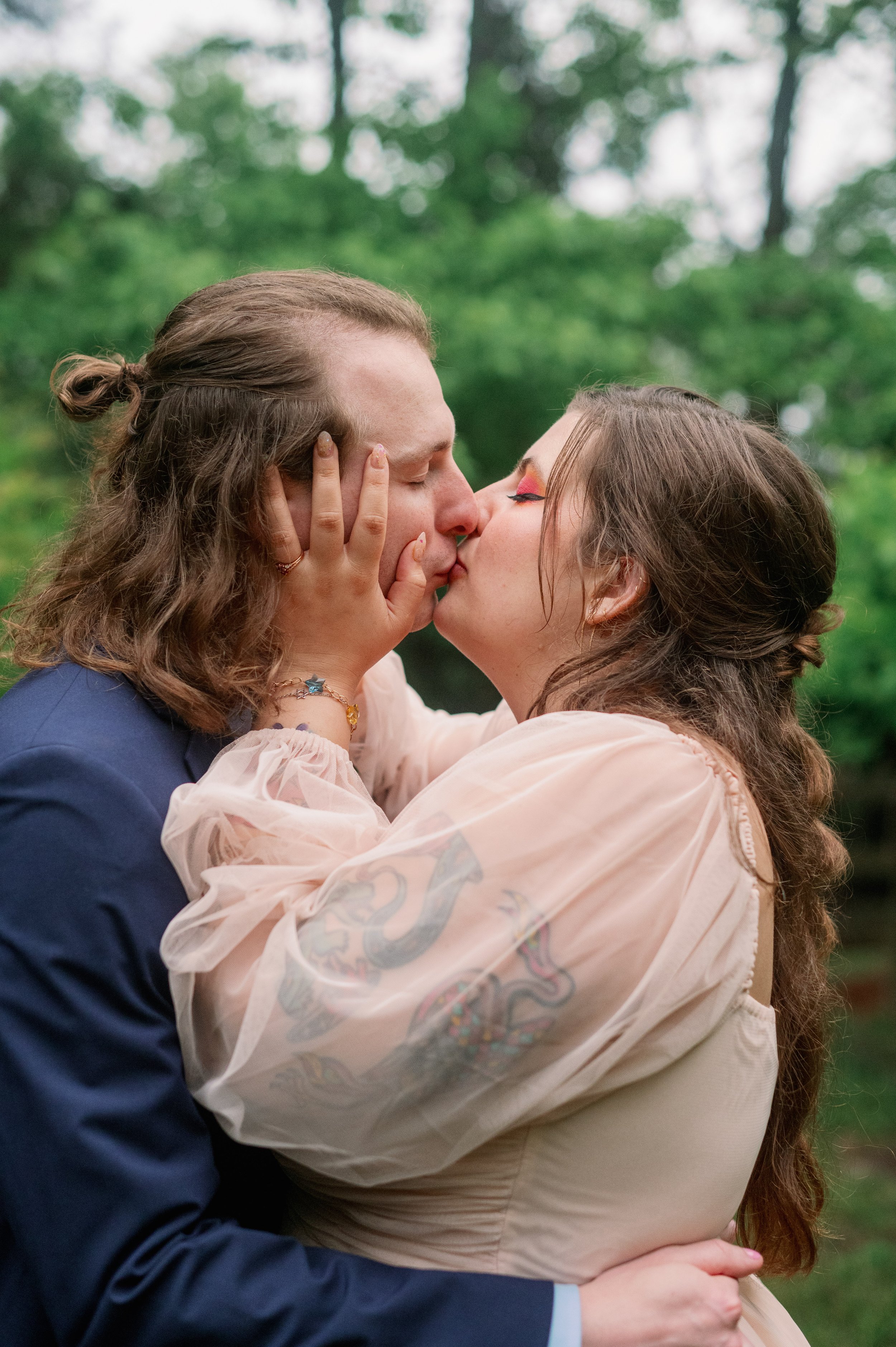 Kiss Newlyweds Backyard Wedding in Chapel Hill Fancy This Photography
