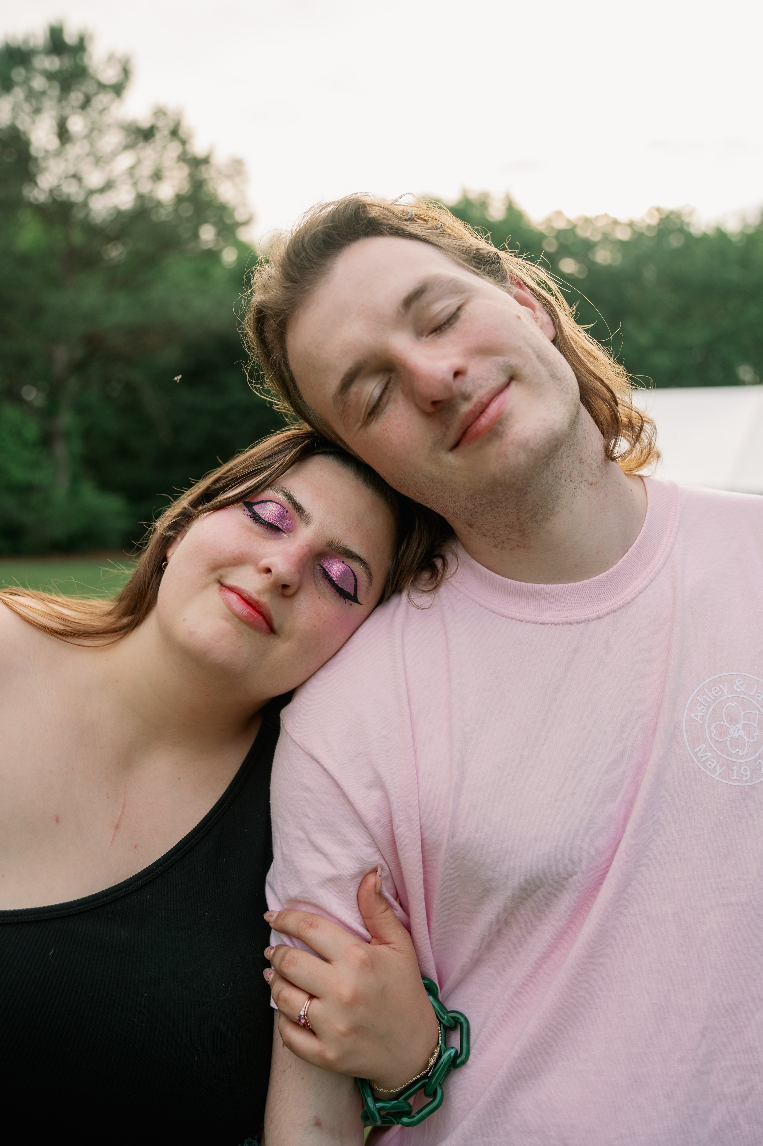 Head on Shoulder Portrait Backyard Wedding in Chapel Hill Fancy This Photography