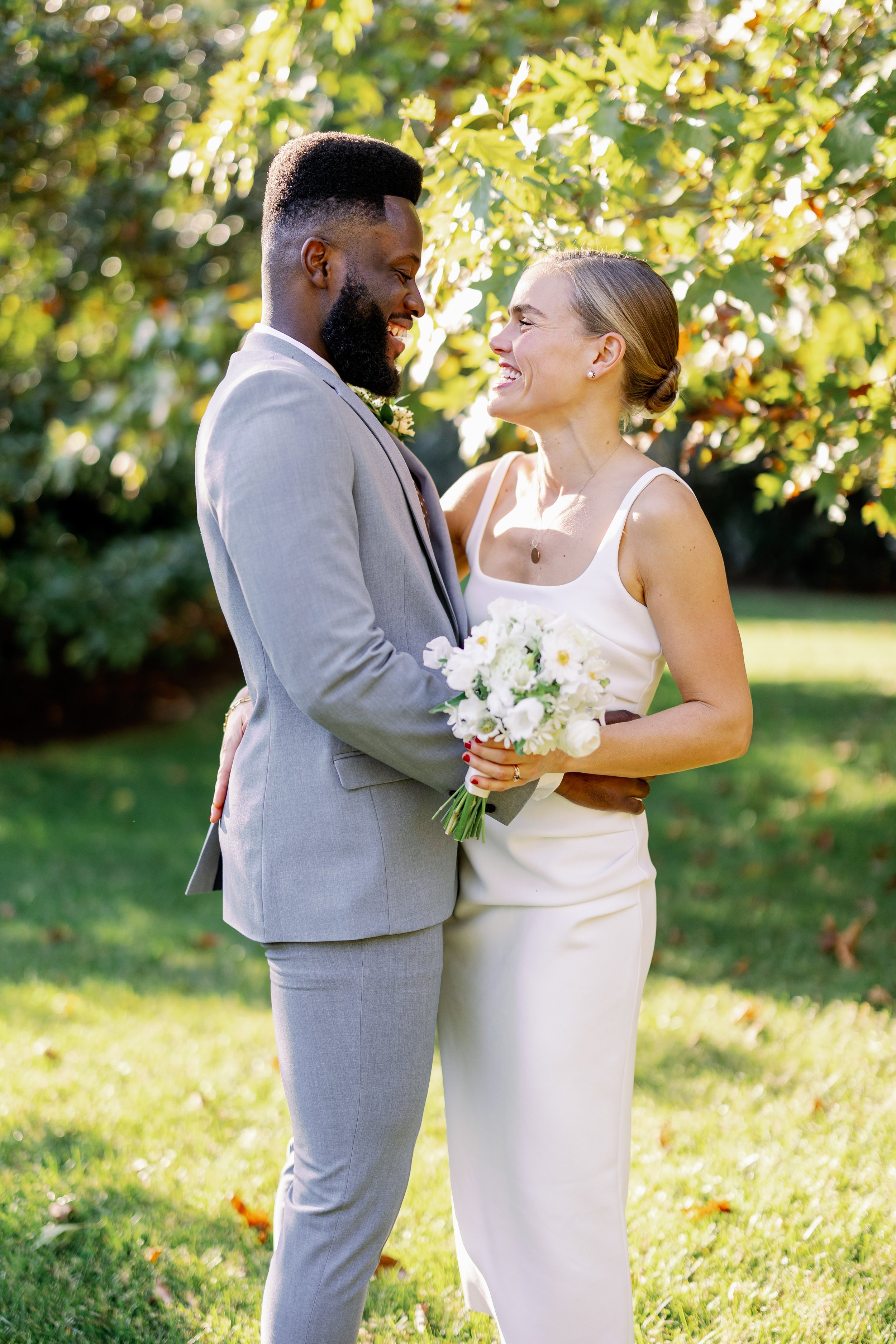 Colorful Portrait Bride Groom Backyard Wedding in Durham NC Fancy This Photography